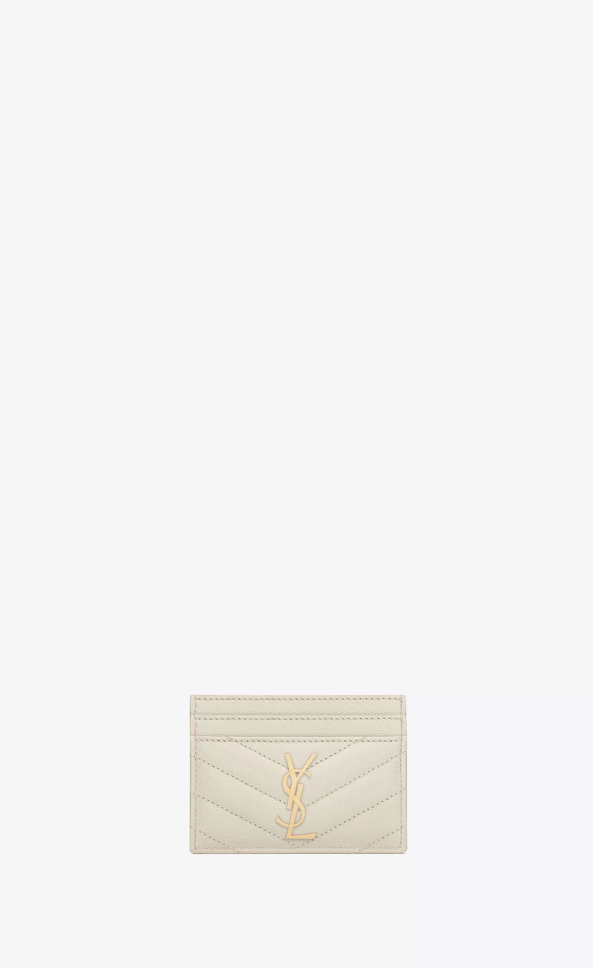 Women Saint Laurent CARD CASES^CASSANDRE MATELASSÉ Card Case In Grain De Poudre Embossed Leather | | YSL.com