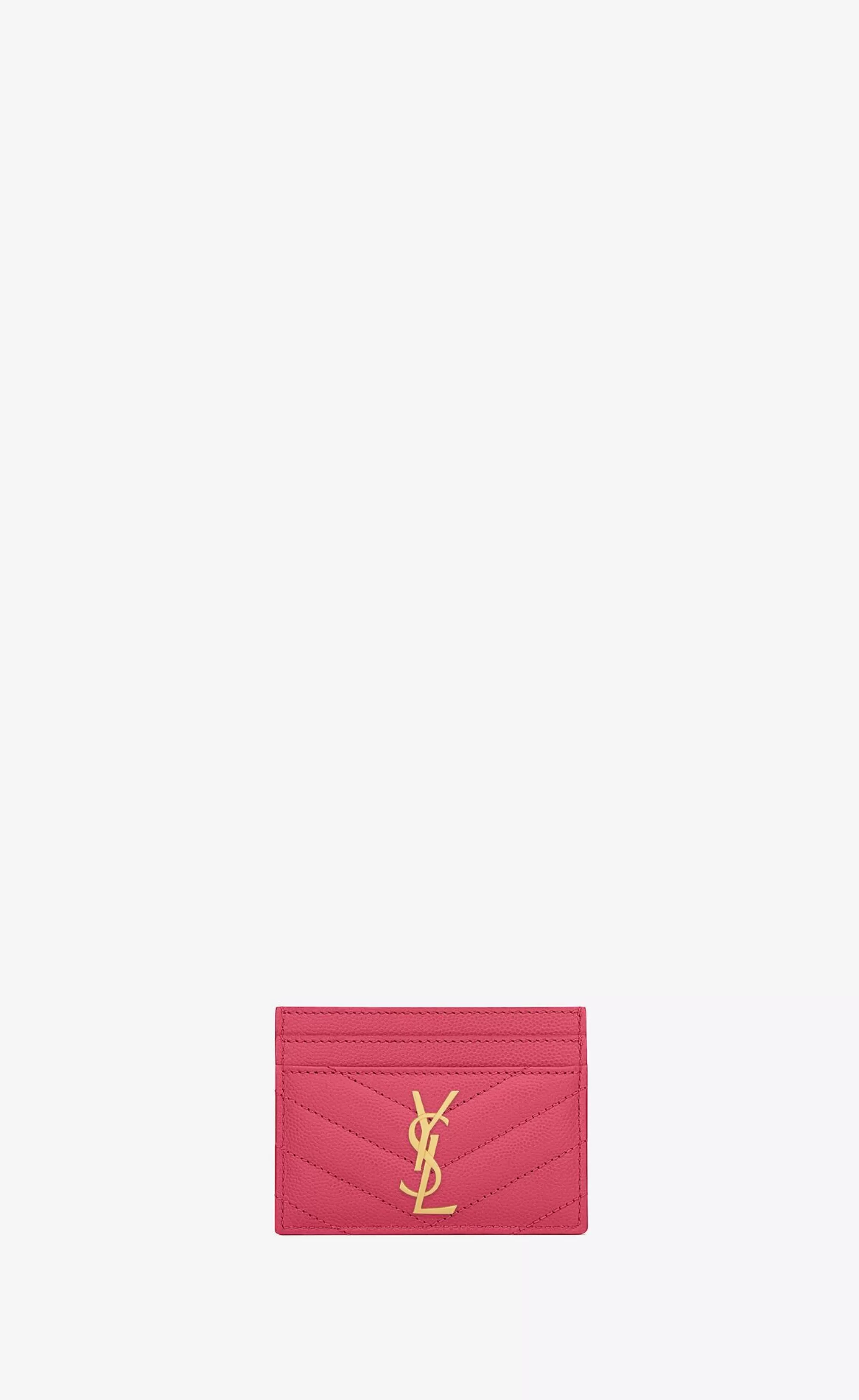 Women Saint Laurent CARD CASES^CASSANDRE MATELASSÉ Card Case In Grain De Poudre Embossed Leather | | YSL.com