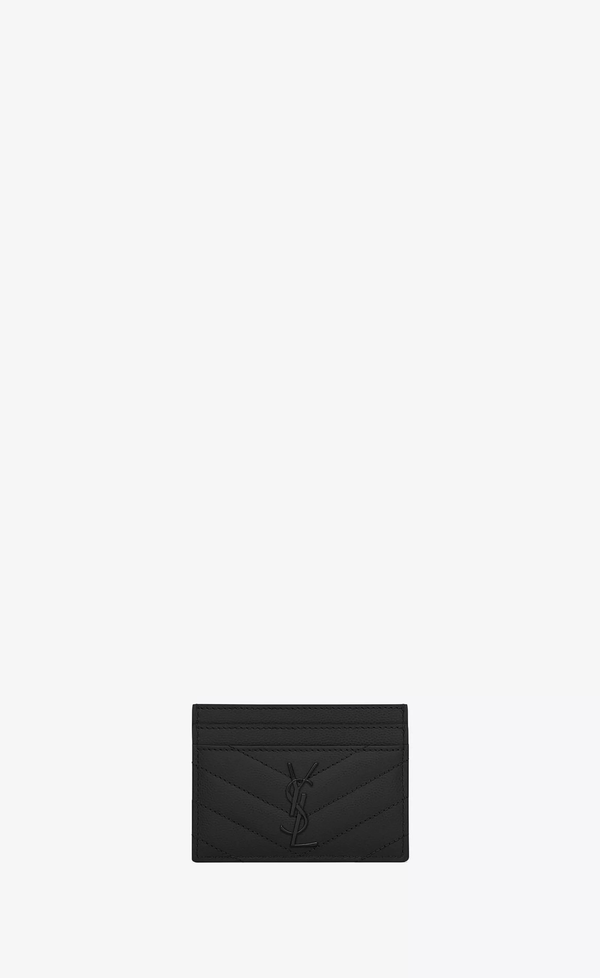 Women Saint Laurent CARD CASES^CASSANDRE MATELASSÉ Card Case In Grain De Poudre Embossed Leather | | YSL.com
