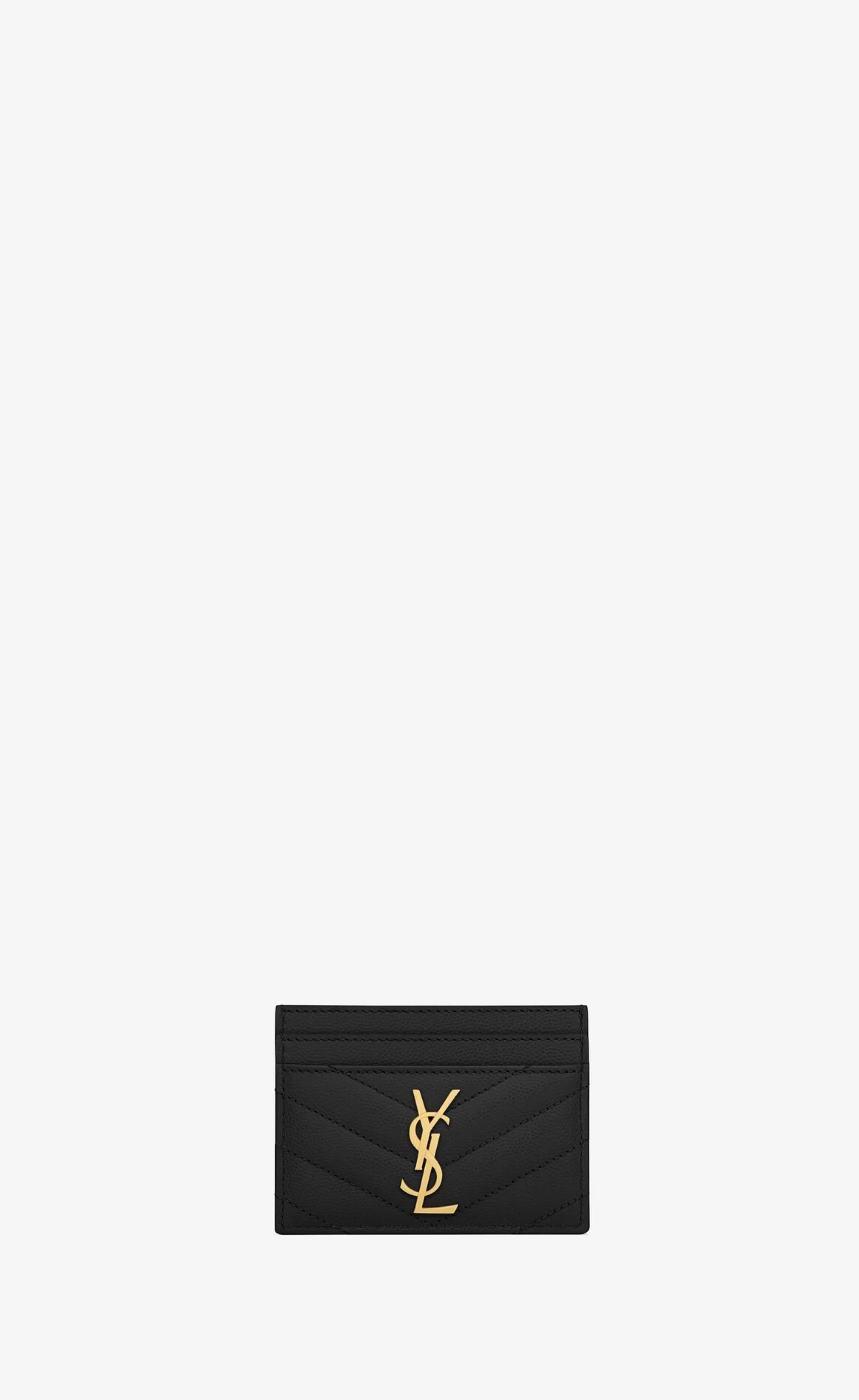 Women Saint Laurent CARD CASES^CASSANDRE MATELASSÉ Card Case In Grain De Poudre Embossed Leather | | YSL.com