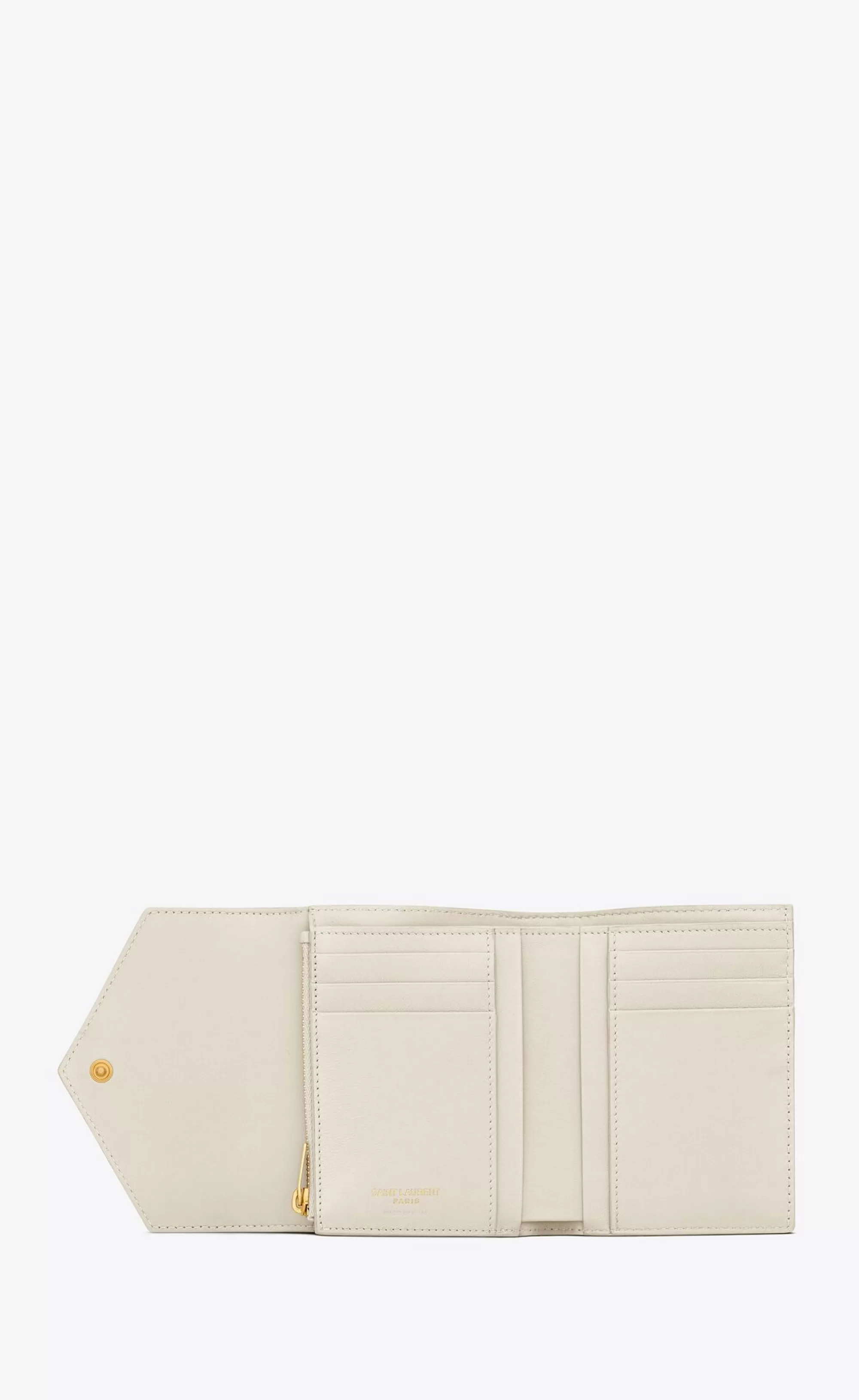 Women Saint Laurent WALLETS^CASSANDRE MATELASSÉ Compact Tri Fold Wallet In QUILTED LAMBSKIN | | YSL.com