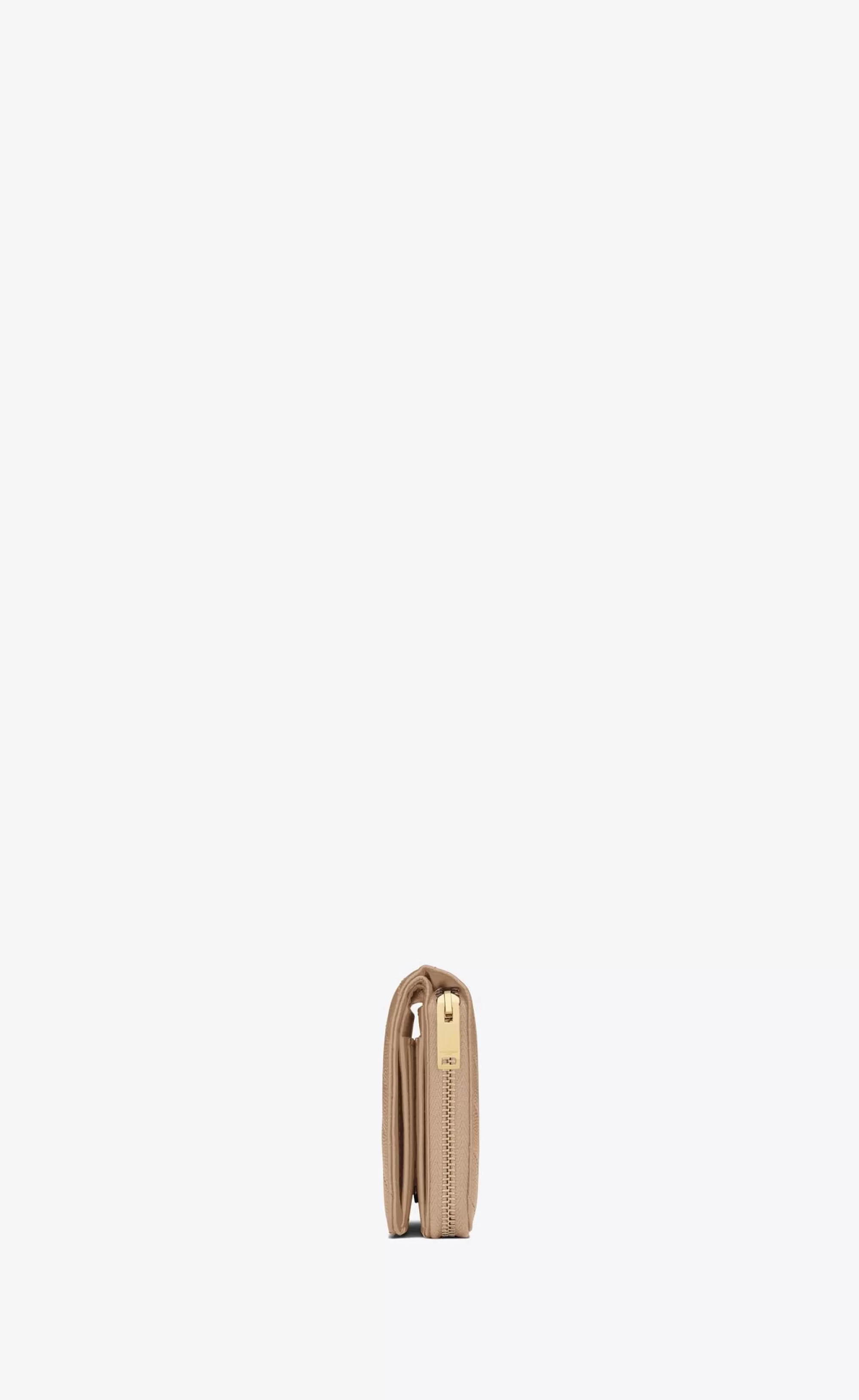 Women Saint Laurent WALLETS^CASSANDRE MATELASSÉ Compact Zip Around Wallet In Grain De Poudre Embossed Leather | | YSL.com