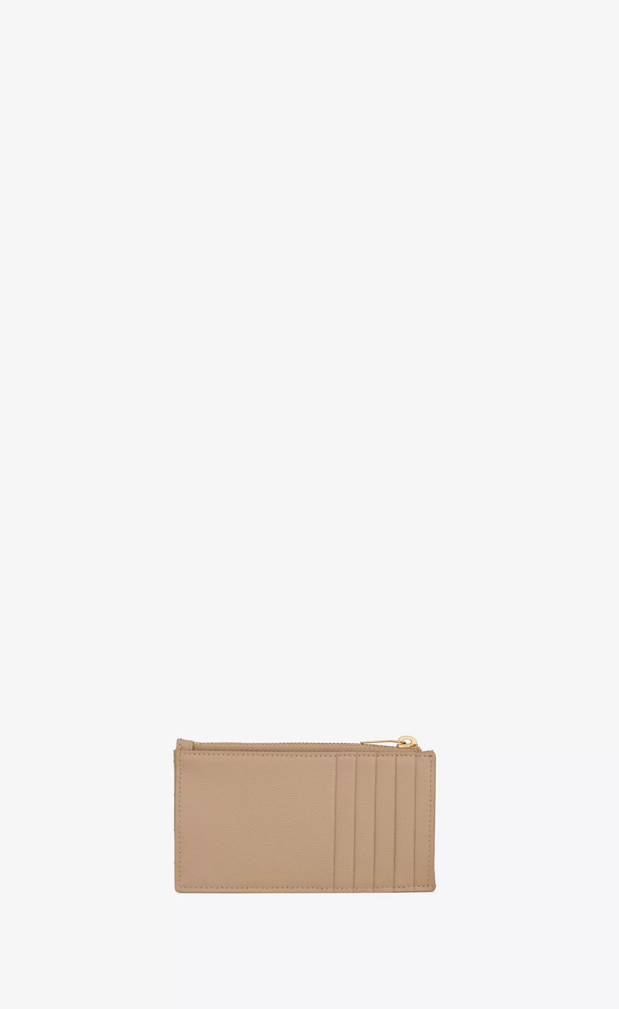 Women Saint Laurent CARD CASES^CASSANDRE MATELASSÉ FRAGMENTS ZIPPED CARD CASE IN GRAIN DE POUDRE EMBOSSED LEATHER | | YSL.com