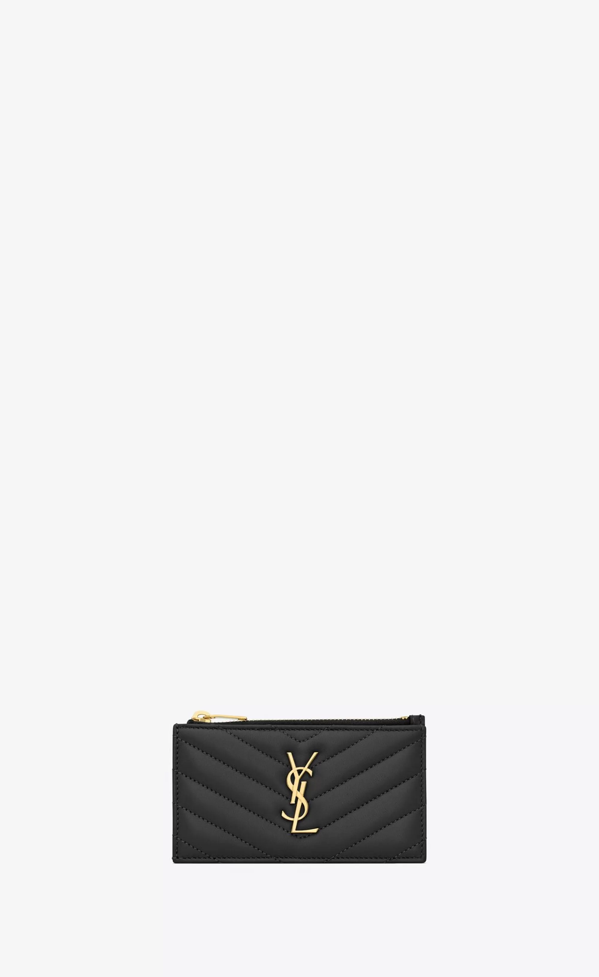 Women Saint Laurent CARD CASES^CASSANDRE MATELASSÉ FRAGMENTS ZIPPED CARD CASE IN LAMBSKIN | | YSL.com