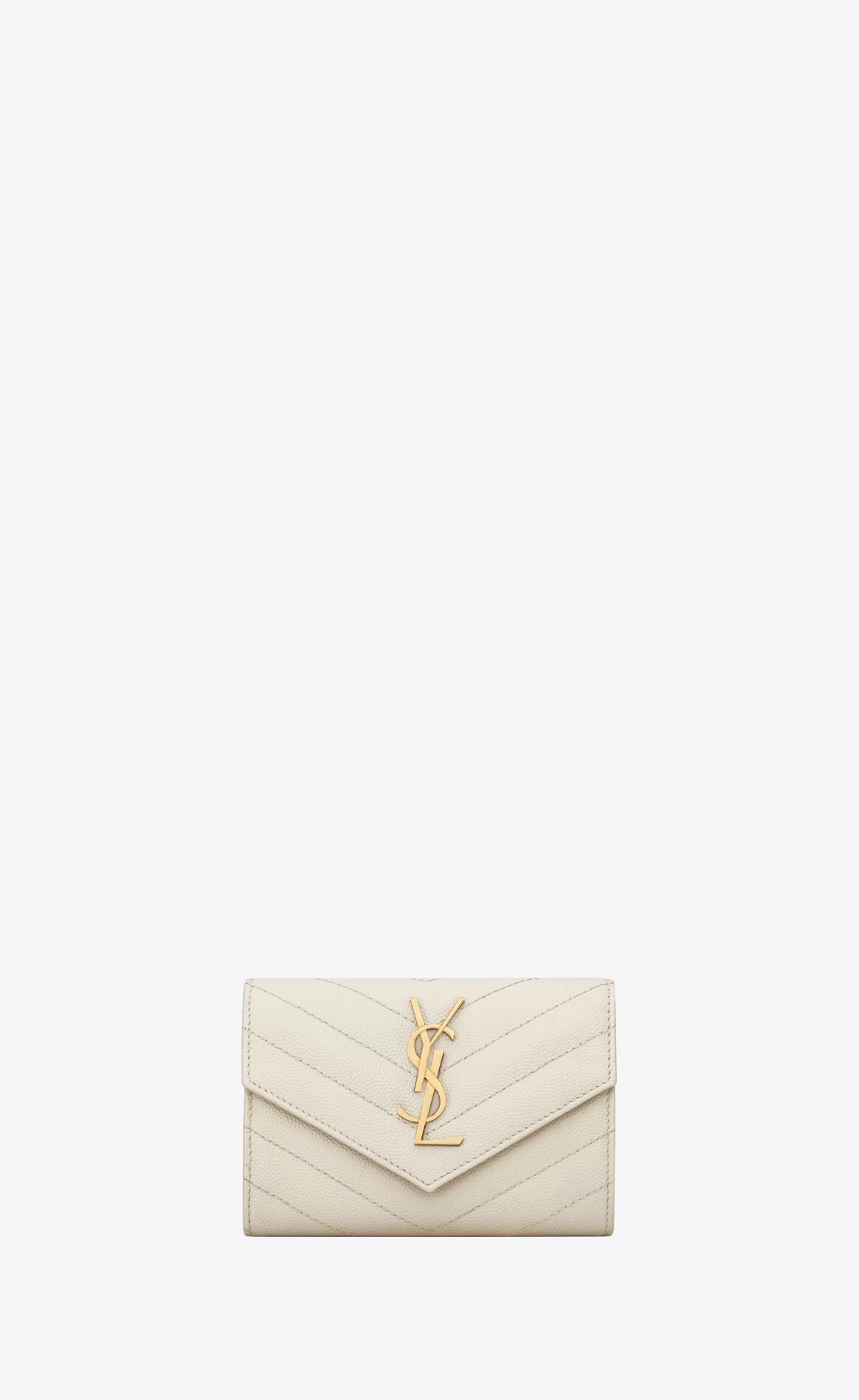 Women Saint Laurent WALLETS^CASSANDRE MATELASSÉ Small Envelope Wallet In Grain De Poudre Embossed Leather | | YSL.com