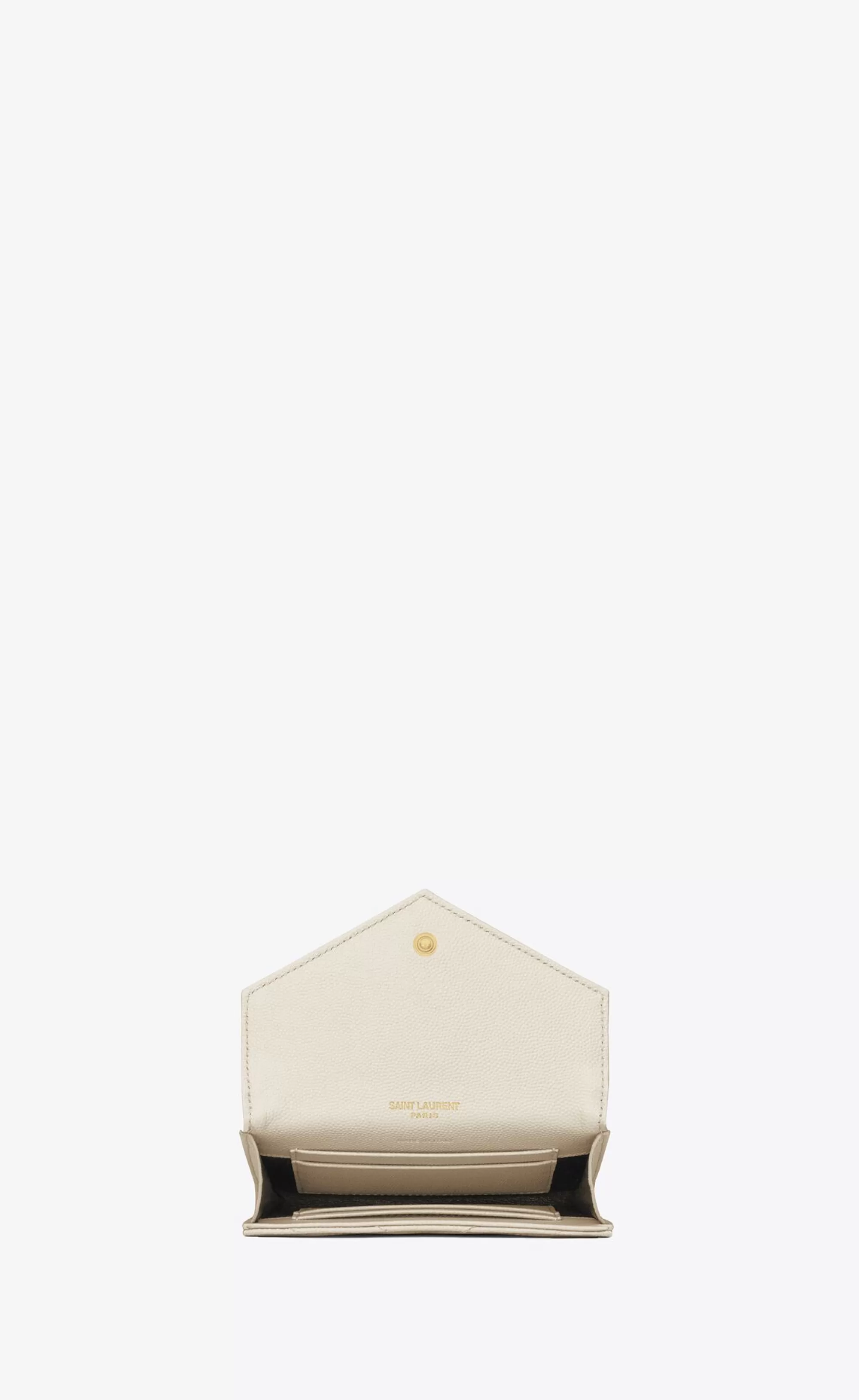 Women Saint Laurent WALLETS^CASSANDRE MATELASSÉ Small Envelope Wallet In Grain De Poudre Embossed Leather | | YSL.com