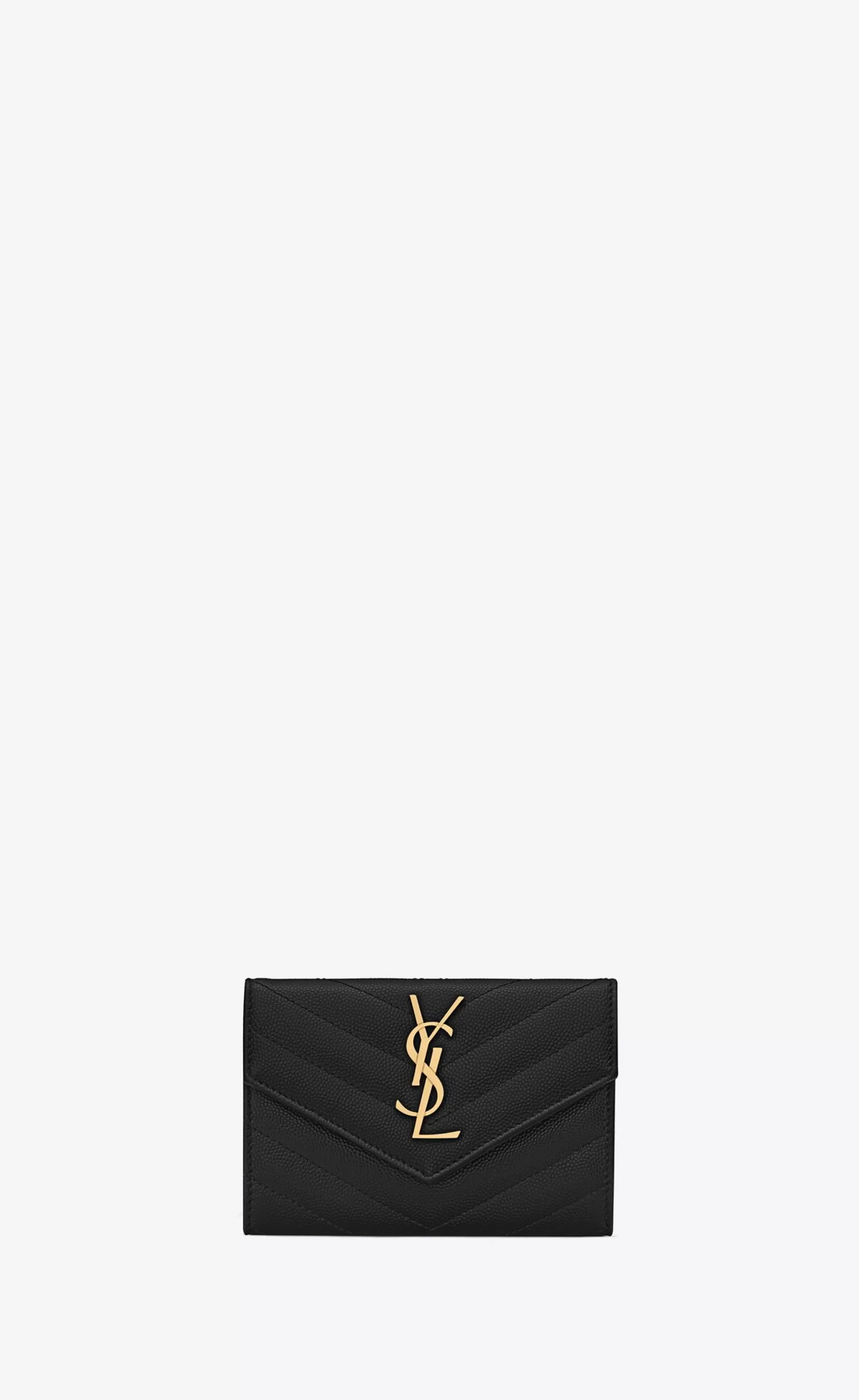 Women Saint Laurent WALLETS^CASSANDRE MATELASSÉ Small Envelope Wallet In Grain De Poudre Embossed Leather | | YSL.com