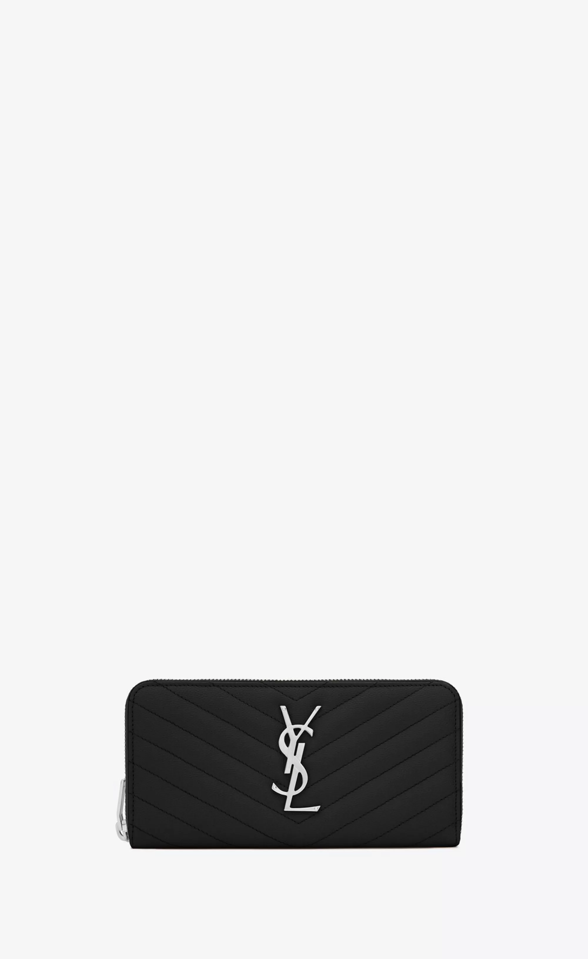 Women Saint Laurent WALLETS^CASSANDRE MATELASSÉ ZIP AROUND WALLET IN GRAIN DE POUDRE EMBOSSED LEATHER | | YSL.com