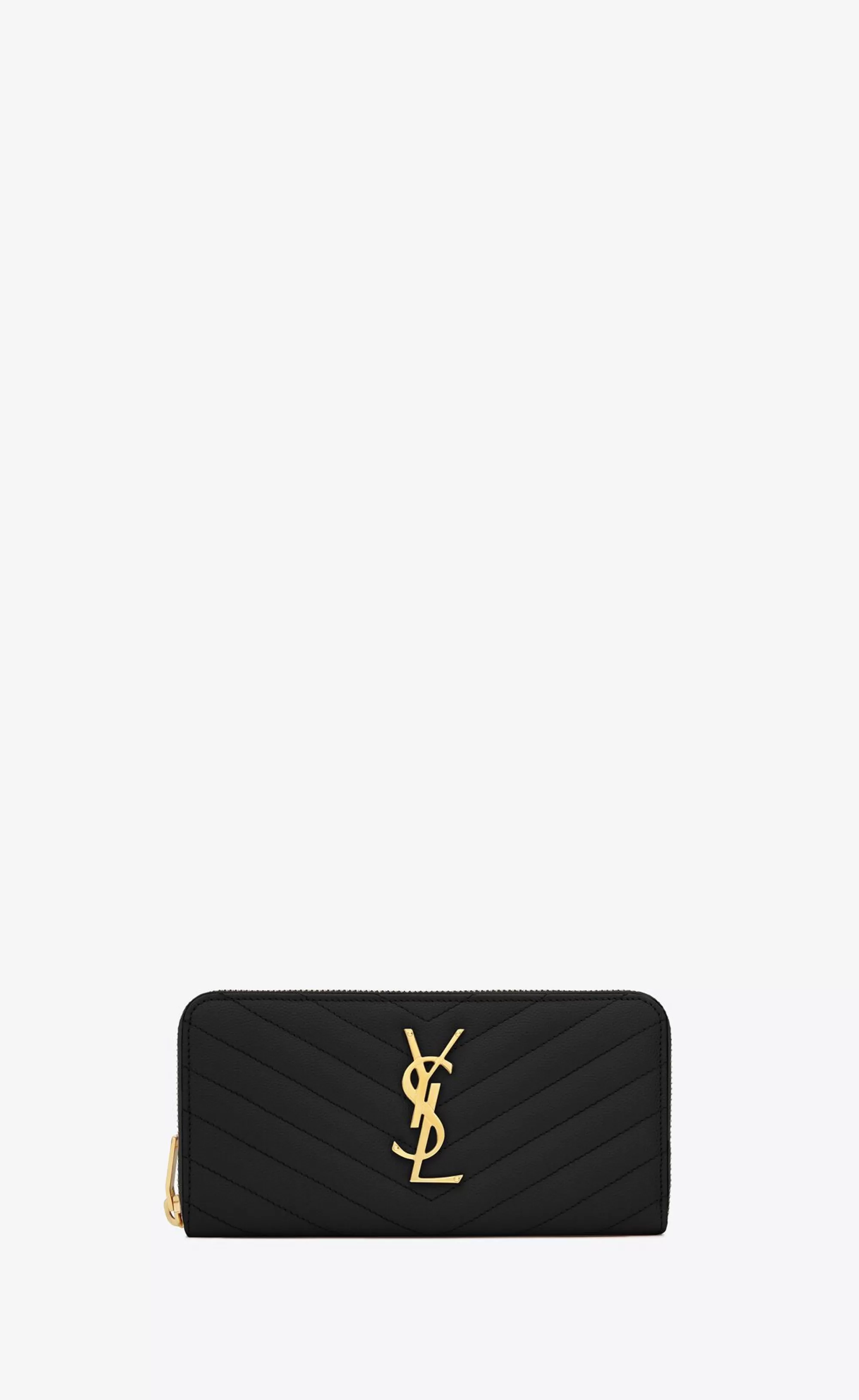 Women Saint Laurent WALLETS^CASSANDRE MATELASSÉ ZIP AROUND WALLET IN GRAIN DE POUDRE EMBOSSED LEATHER | | YSL.com