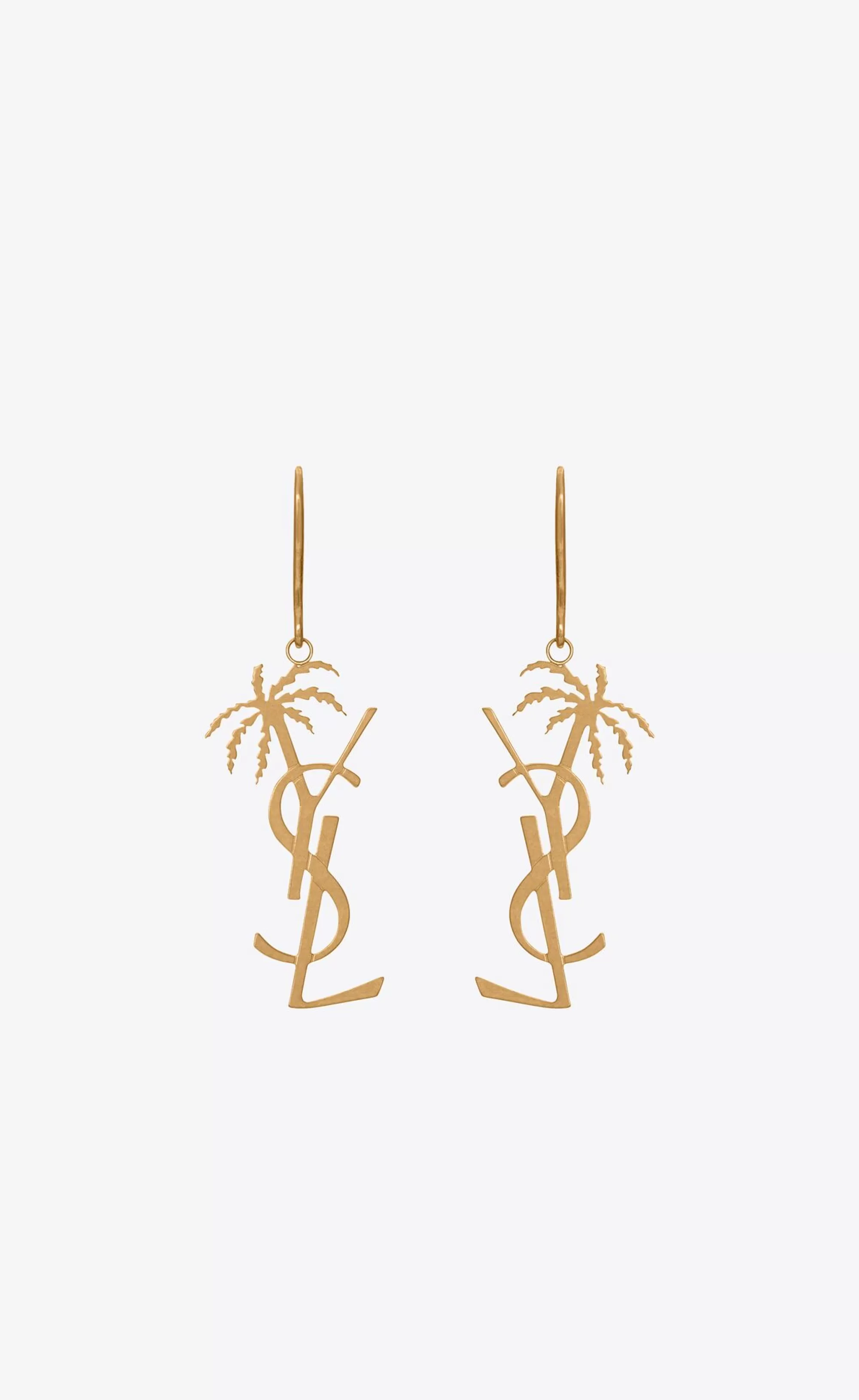 Women Saint Laurent EARRINGS^CASSANDRE Palm Earrings In Metal | | YSL.com