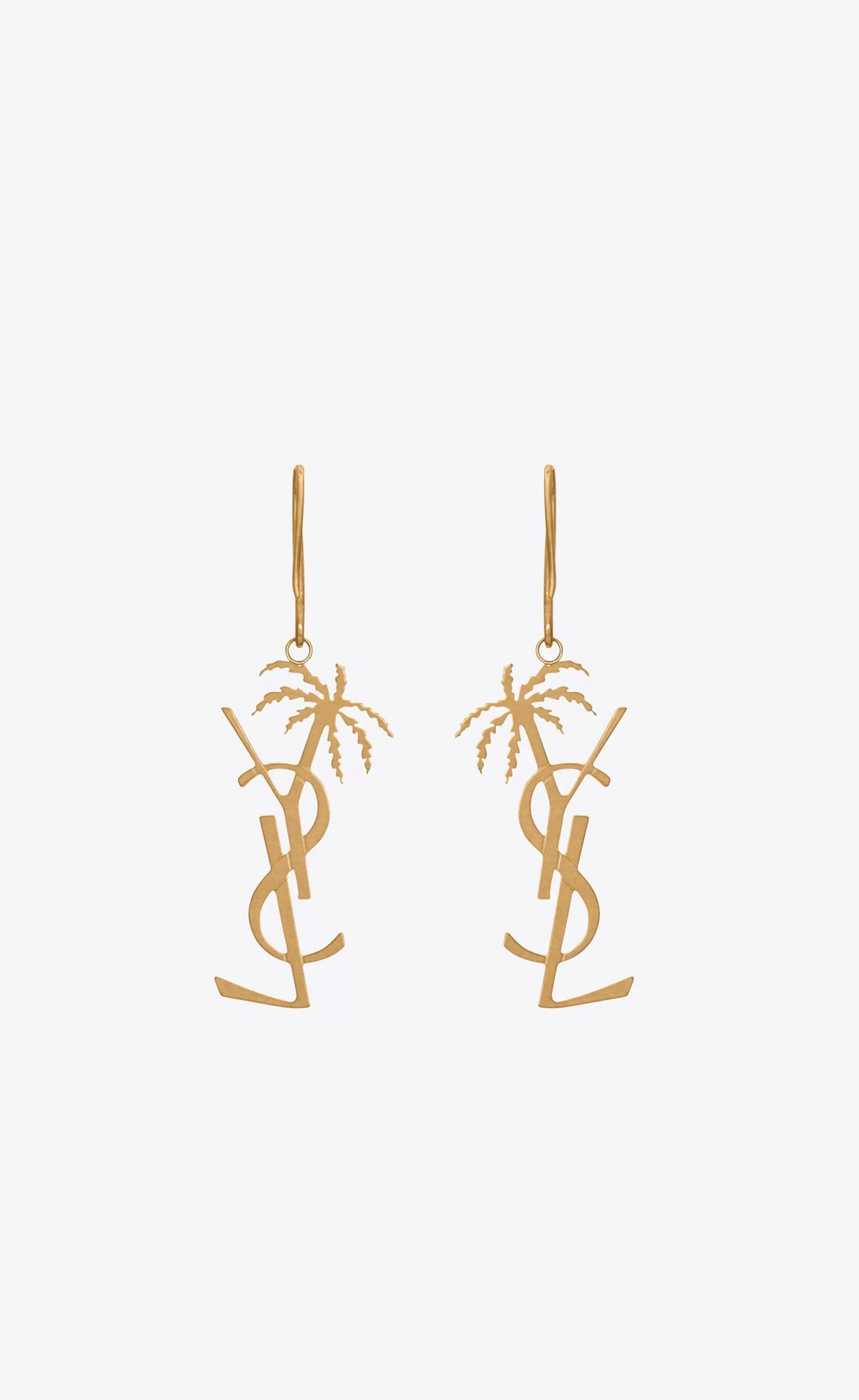 Women Saint Laurent EARRINGS^CASSANDRE Palm Earrings In Metal | | YSL.com