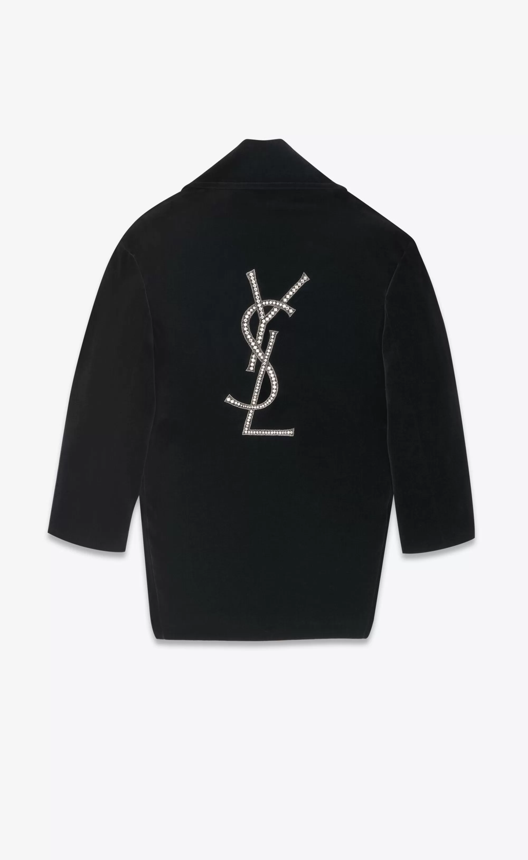 Women Saint Laurent Coats and Outerwear^Cassandre Peacoat In Cotton Velvet | | YSL.com