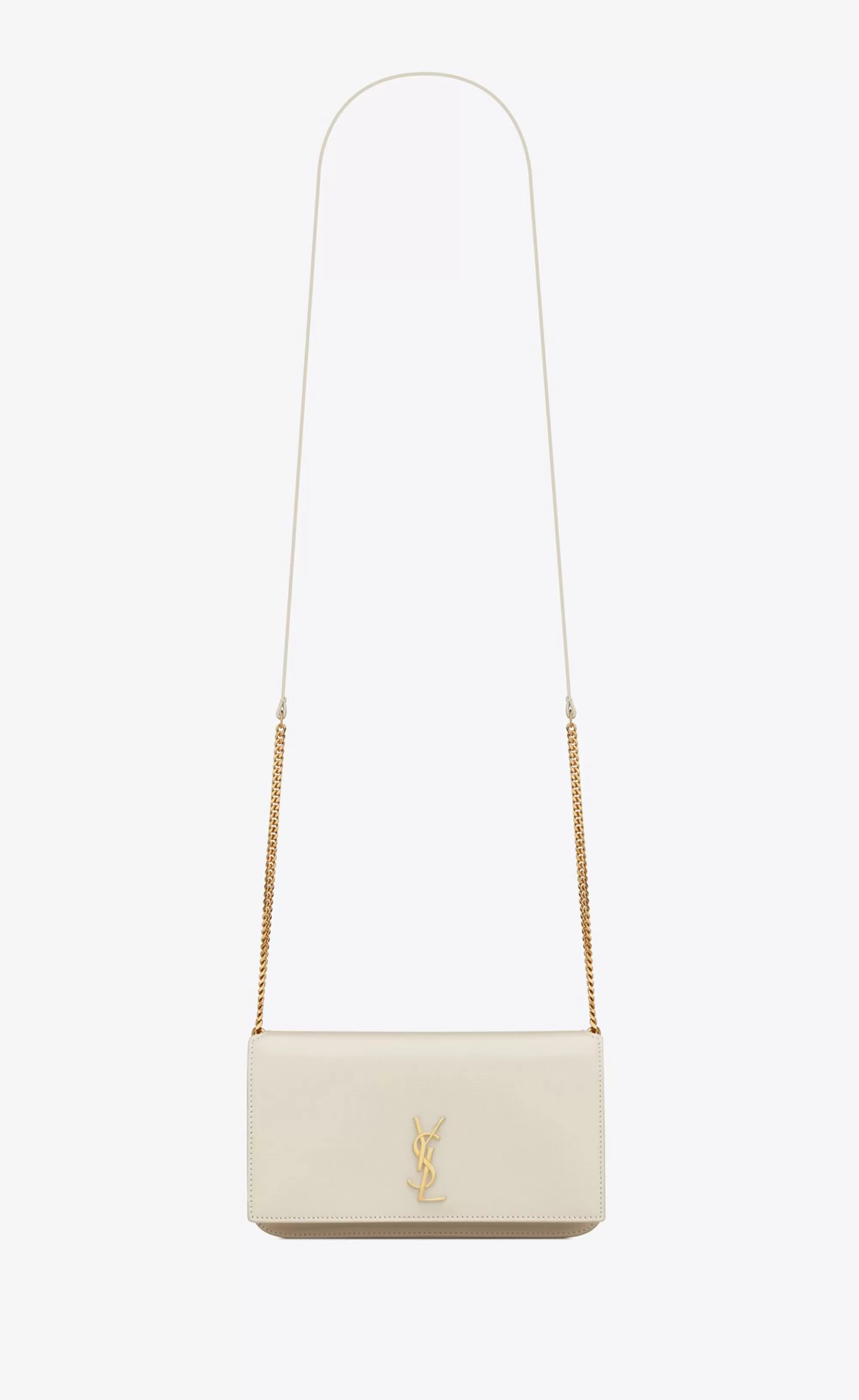 Women Saint Laurent SMALL ACCESSORIES | CHAIN WALLETS^CASSANDRE Phone Holder In Smooth Leather | | YSL.com