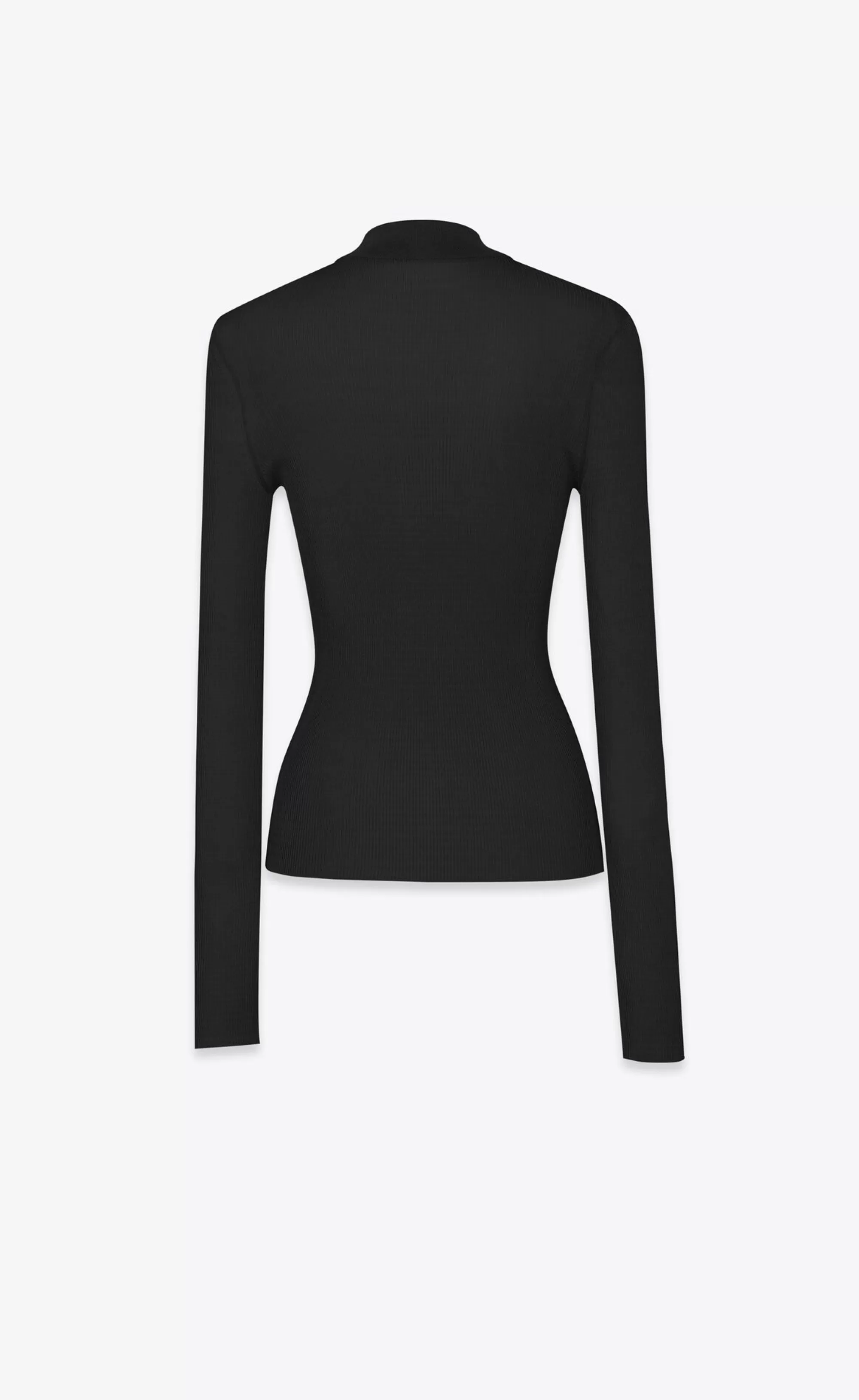 Women Saint Laurent KNITWEAR^CASSANDRE Ribbed Sweater In Silk | | YSL.com