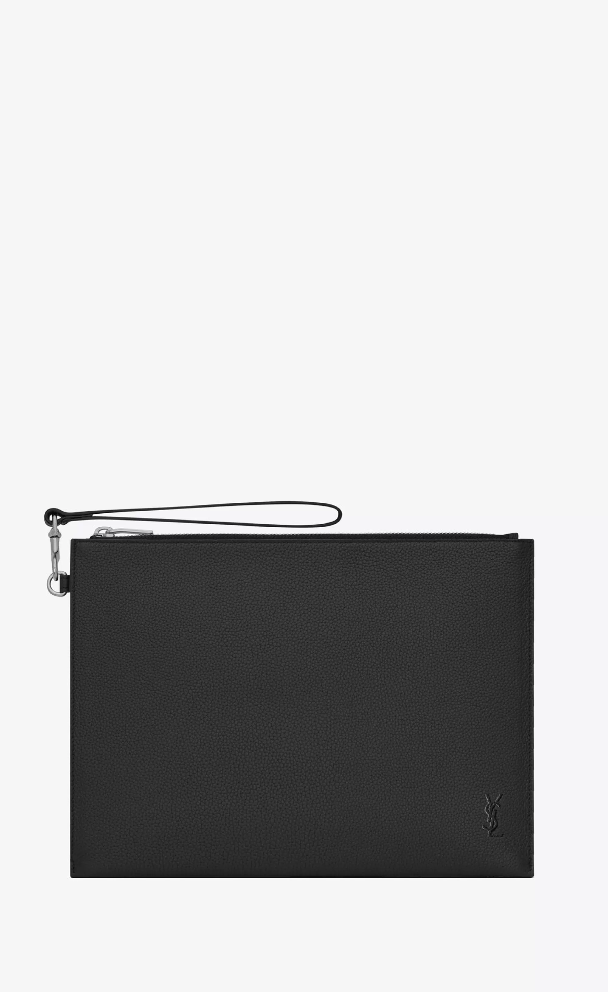 Saint Laurent POUCHES^CASSANDRE SHADOW Zipped Tablet Holder In Grained Leather | | YSL.com