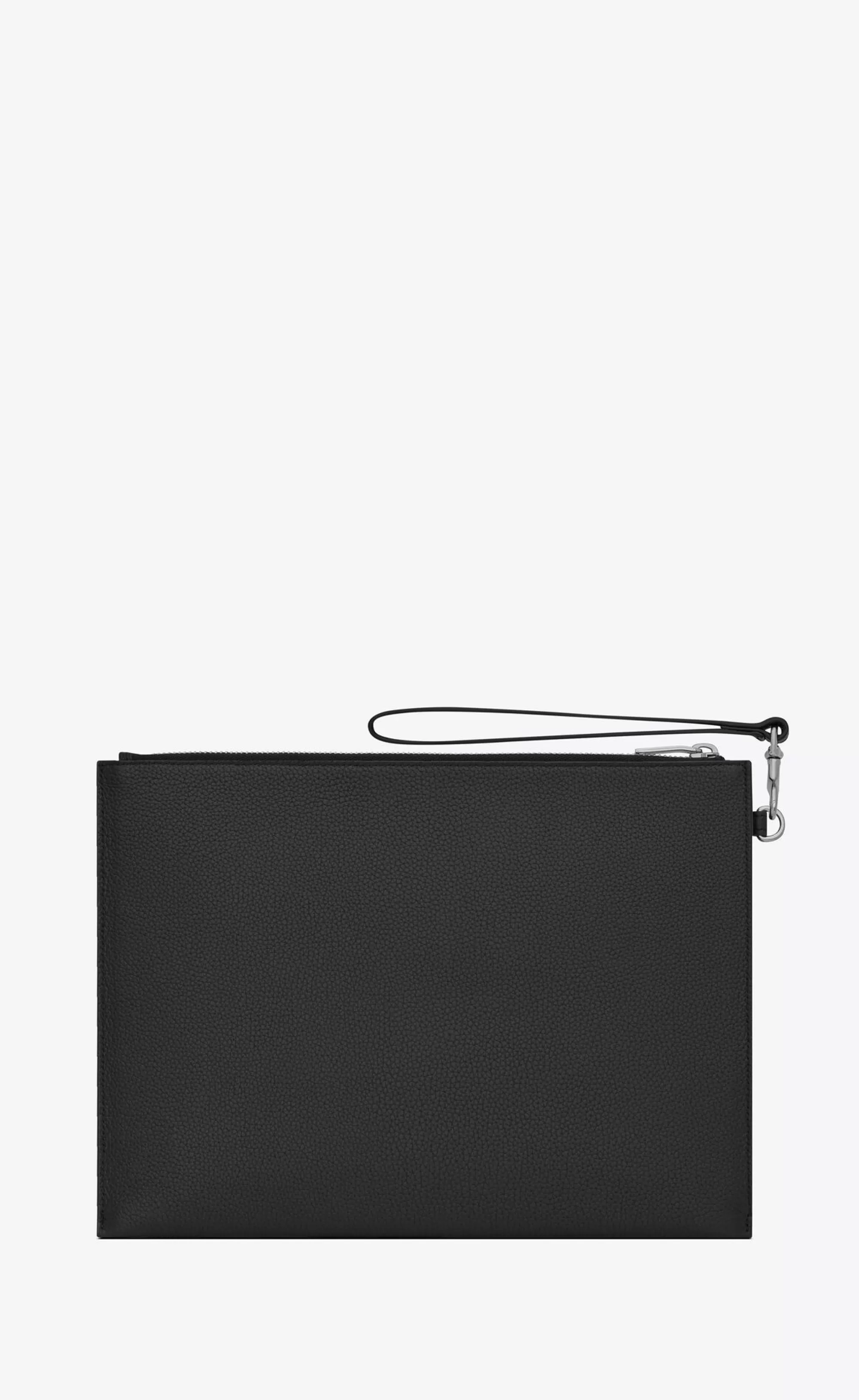 Saint Laurent POUCHES^CASSANDRE SHADOW Zipped Tablet Holder In Grained Leather | | YSL.com
