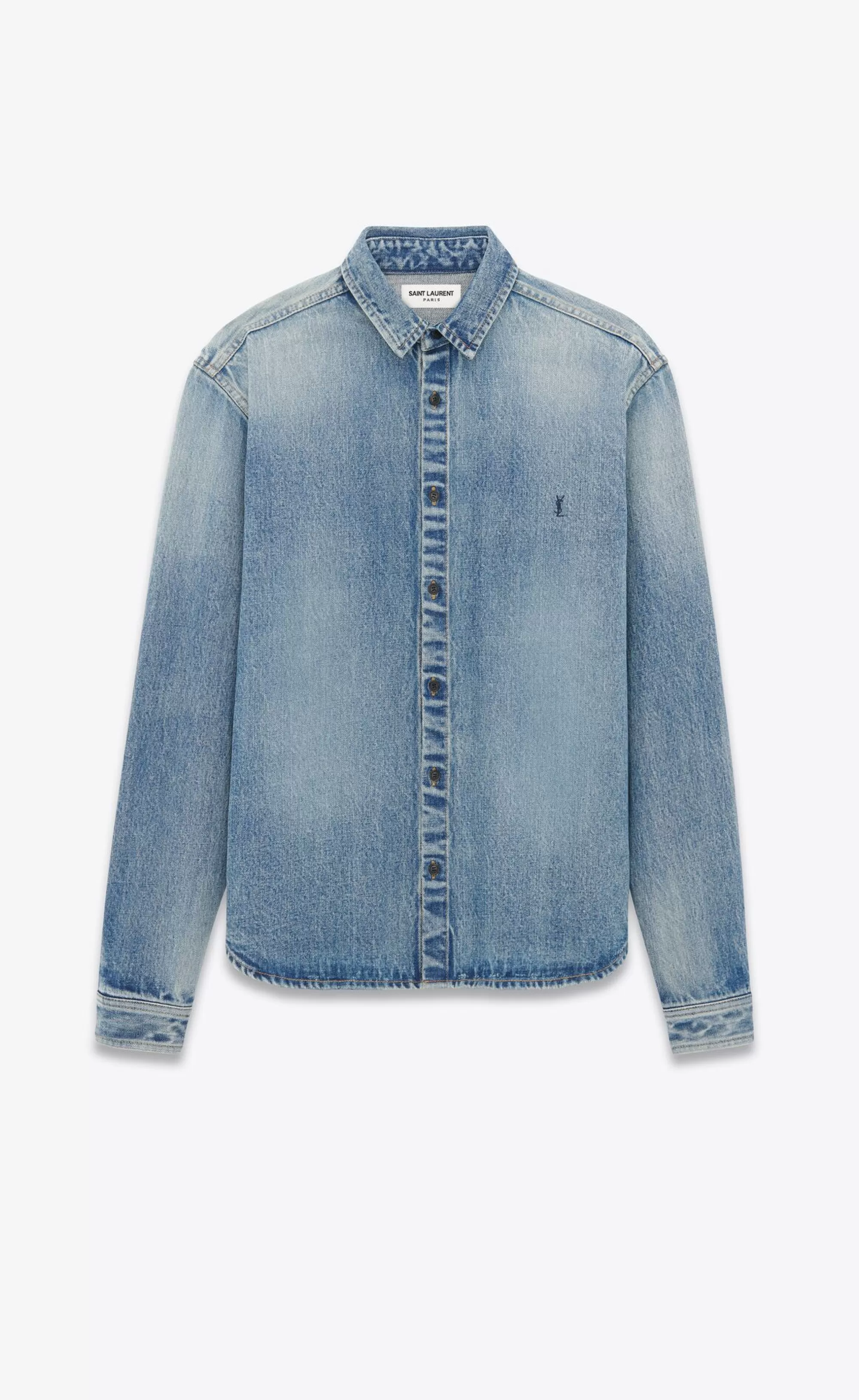 Women Saint Laurent SHIRTS | Denim^CASSANDRE Shirt In Beach Blue Denim | | YSL.com