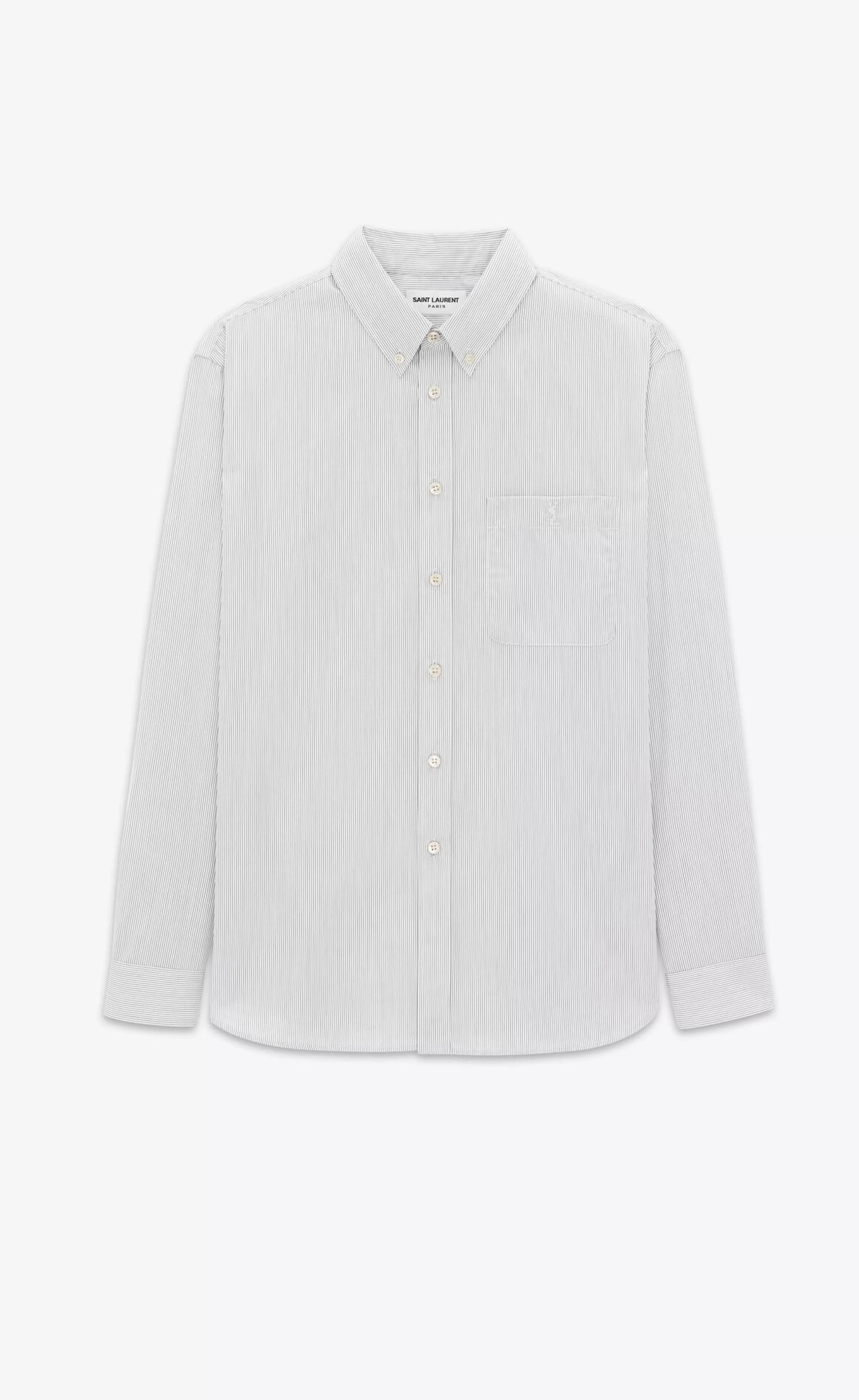 Saint Laurent ALL READY TO WEAR | SHIRTS^CASSANDRE SHIRT IN STRIPED COTTON POPLIN | | YSL.com