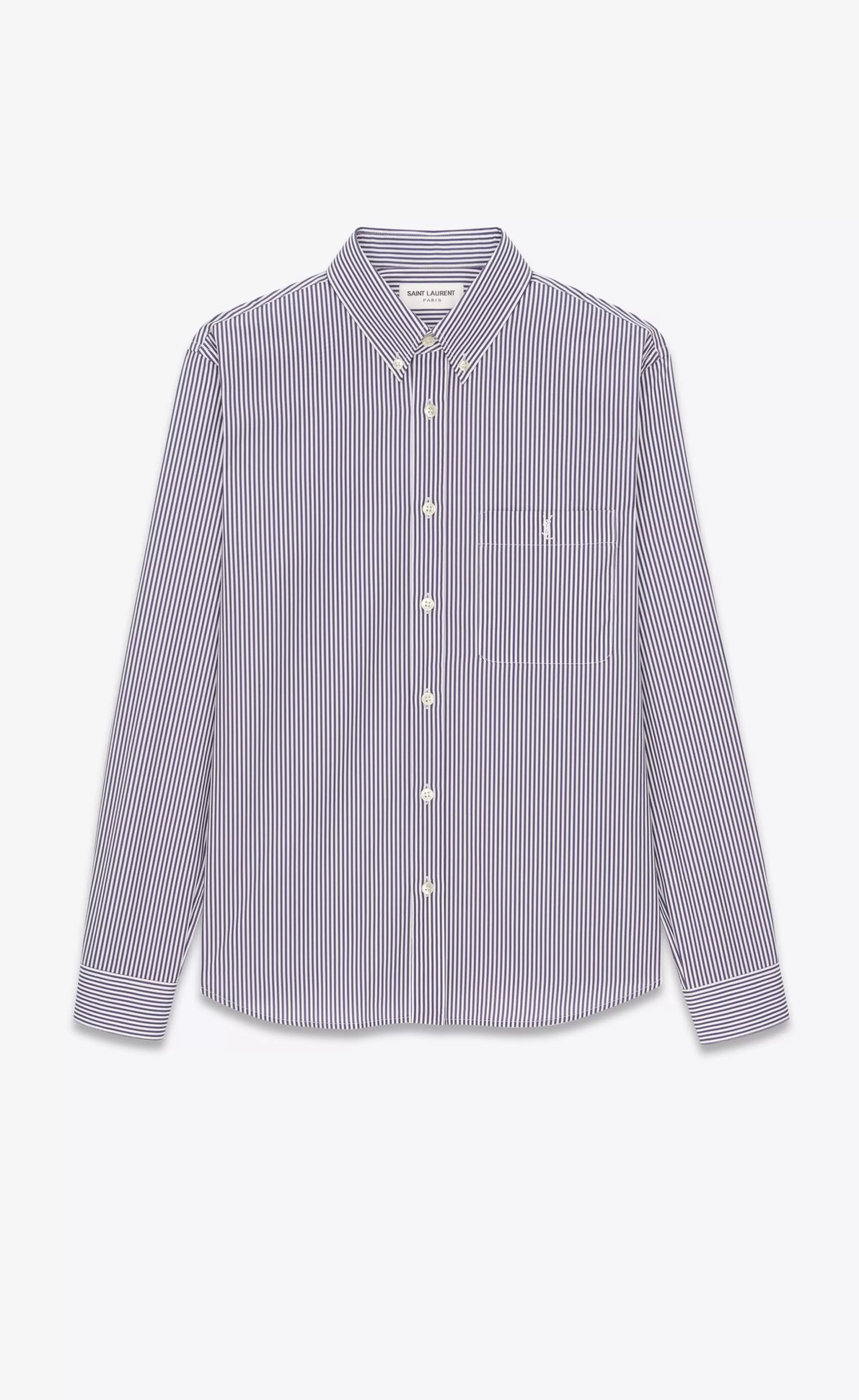 Saint Laurent ALL READY TO WEAR | SHIRTS^CASSANDRE Shirt In Striped Cotton Poplin | | YSL.com