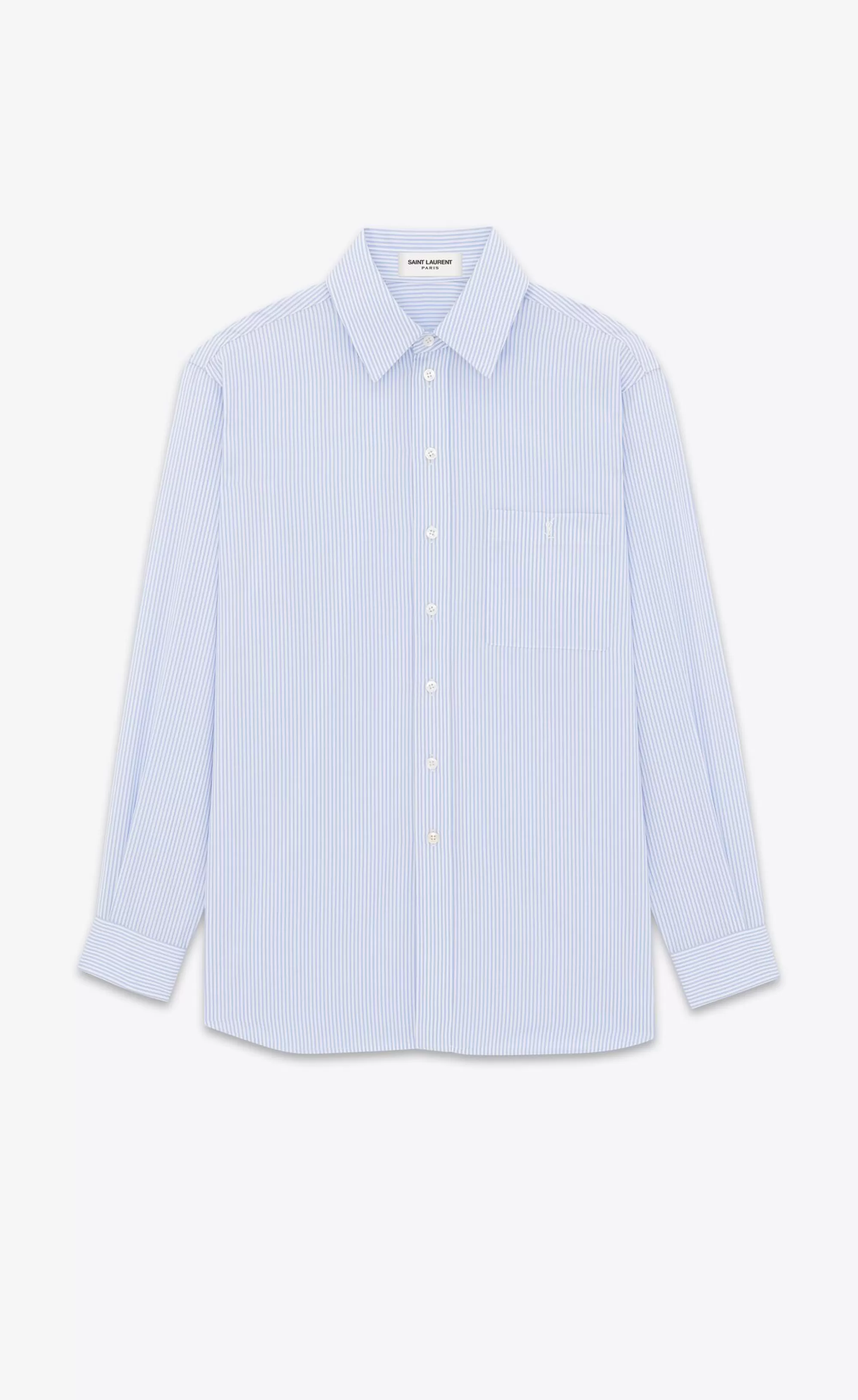 Women Saint Laurent SHIRTS AND TOPS^CASSANDRE SHIRT IN STRIPED COTTON POPLIN | | YSL.com