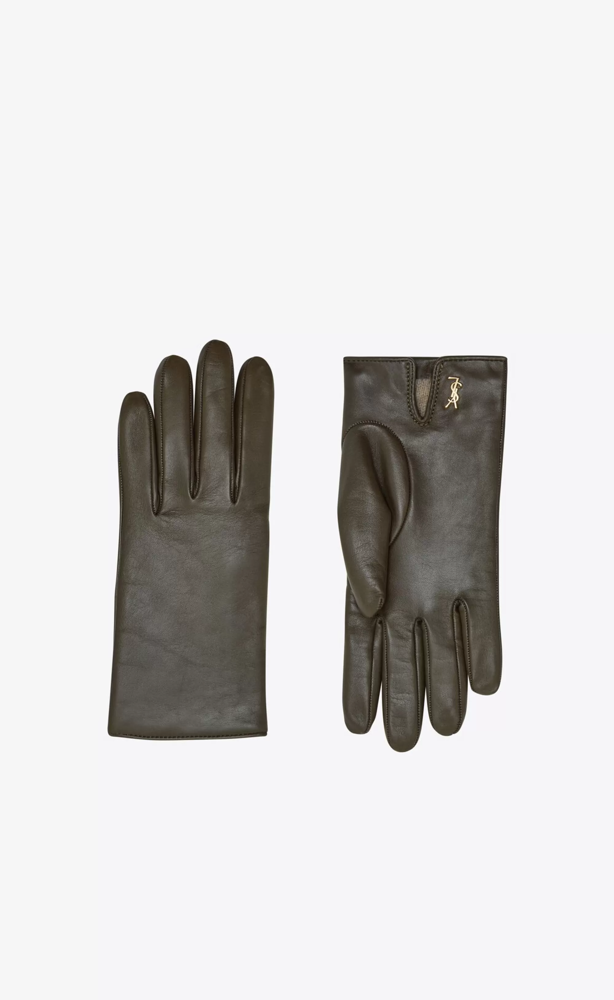 Women Saint Laurent HATS AND GLOVES^CASSANDRE Short Gloves In Lambskin And Cashmere | | YSL.com