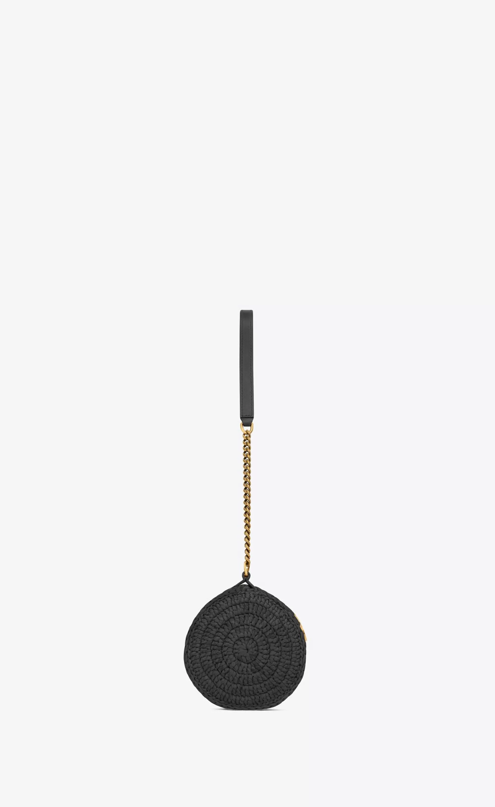 Women Saint Laurent MINI BAGS^CASSANDRE Small Cylinder Bag In Raffia And Vegetable-tanned Leather | | YSL.com