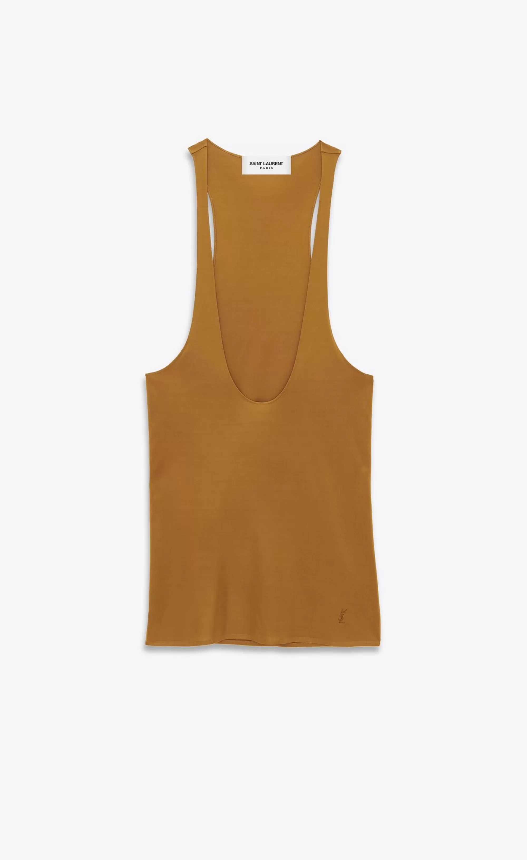 Women Saint Laurent JERSEY^CASSANDRE Tank Top In Shiny Jersey | | YSL.com