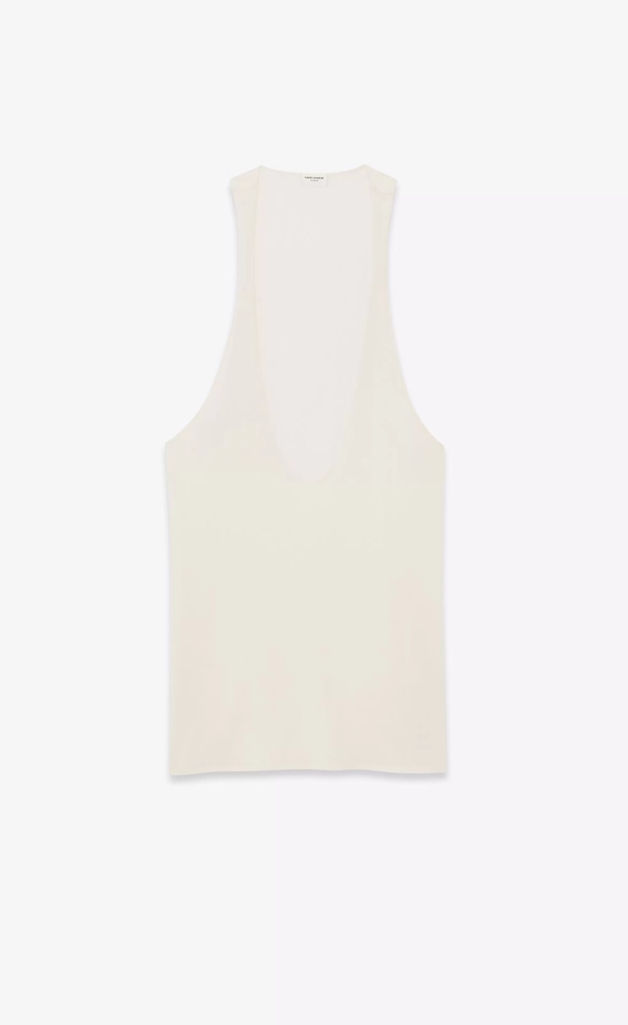 Women Saint Laurent JERSEY^CASSANDRE Tank Top In Silk Jersey | | YSL.com