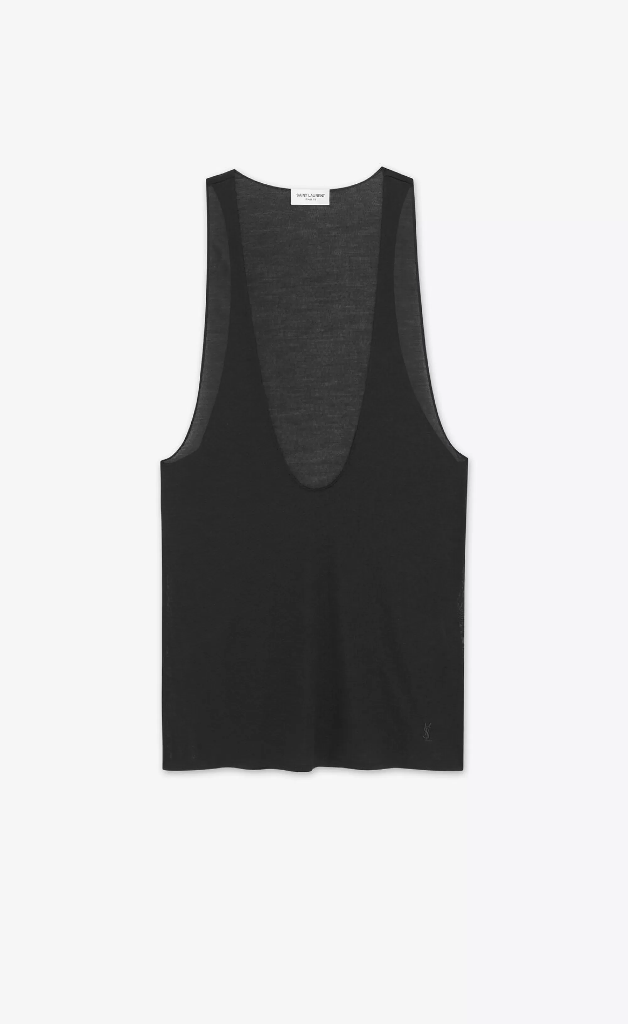 Women Saint Laurent JERSEY^CASSANDRE Tank Top In Silk Jersey | | YSL.com