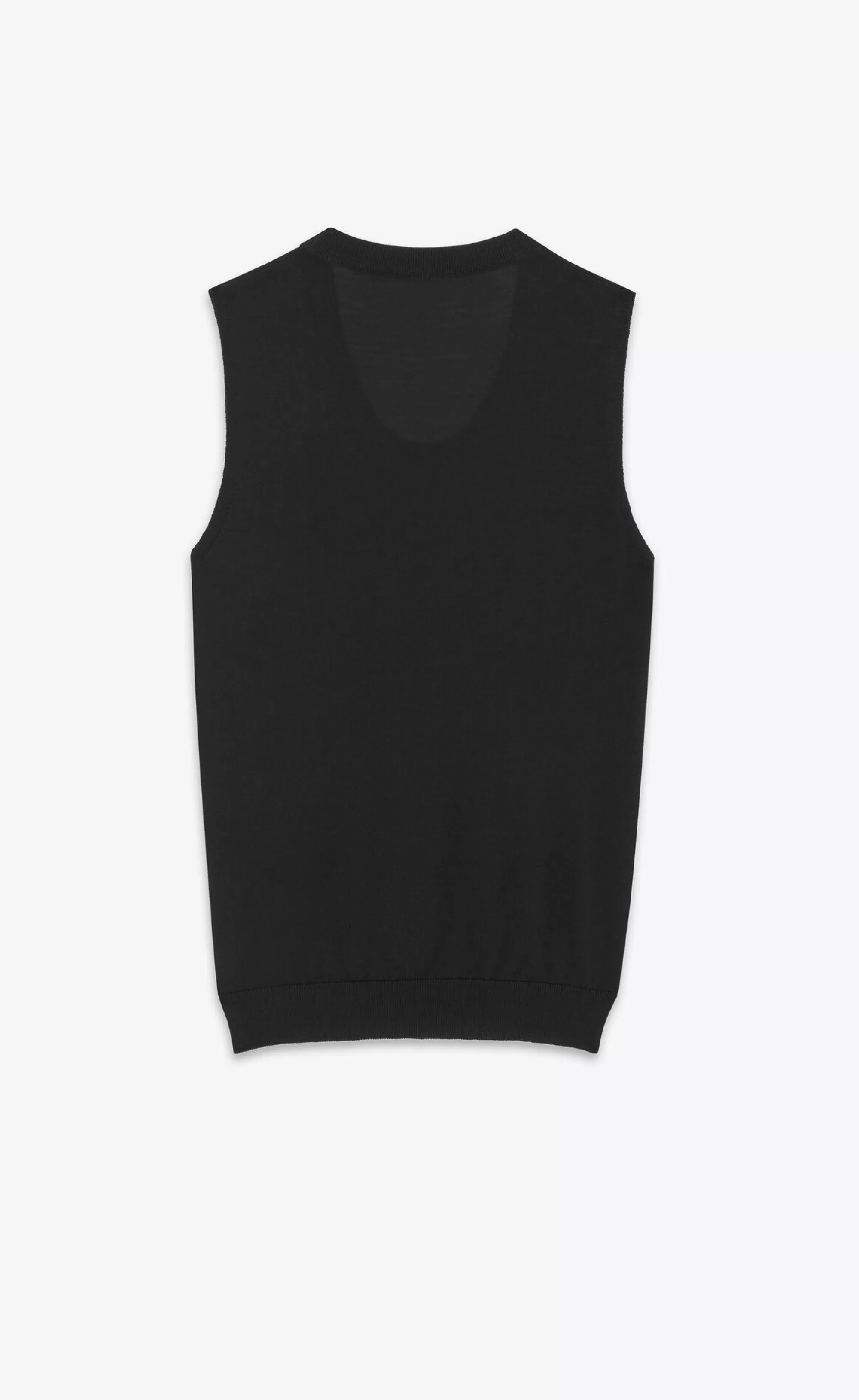 Women Saint Laurent KNITWEAR^CASSANDRE Tank Top In Wool | | YSL.com