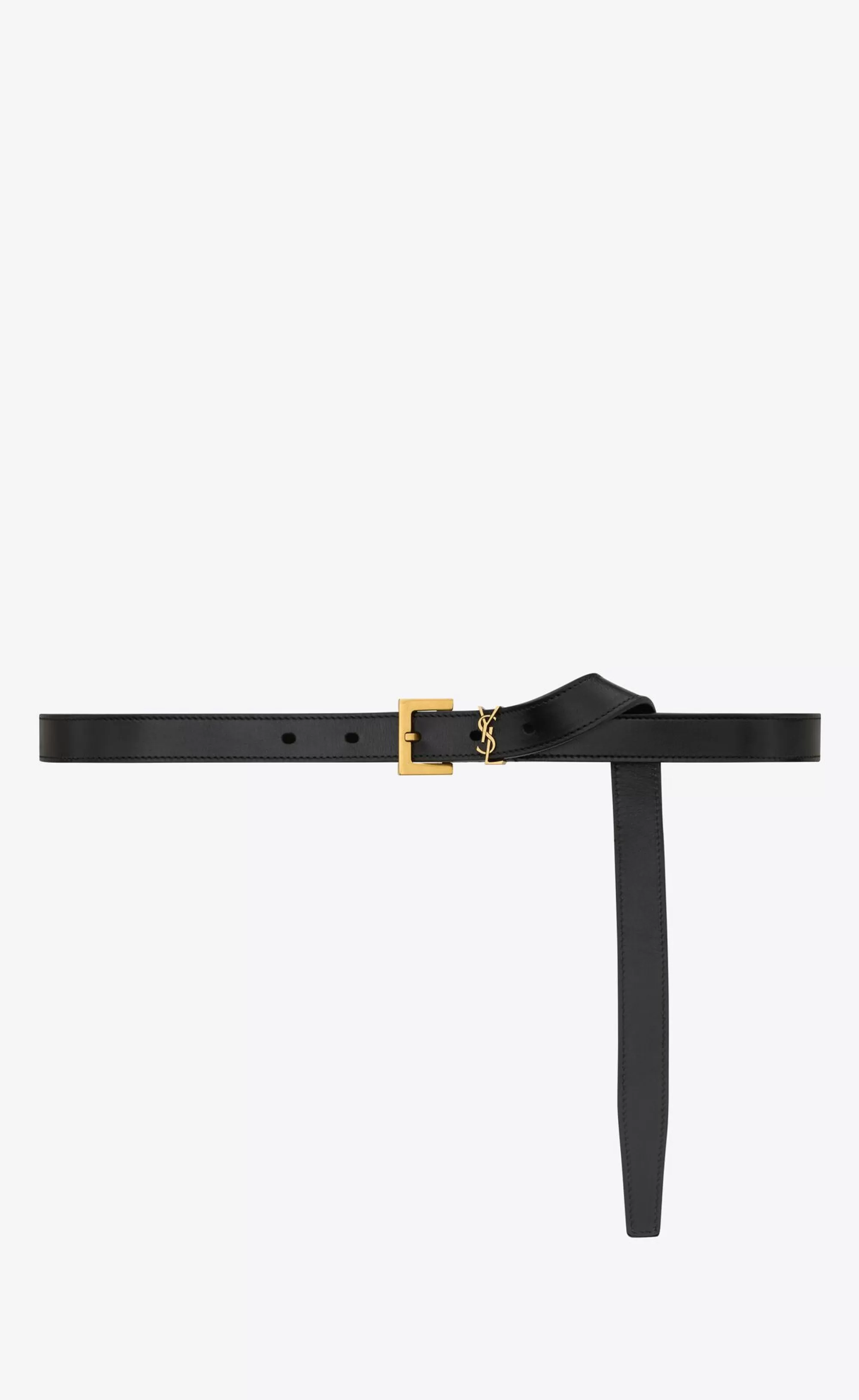 Women Saint Laurent BELTS^CASSANDRE Thin Belt In Vegetable-tanned Leather | | YSL.com