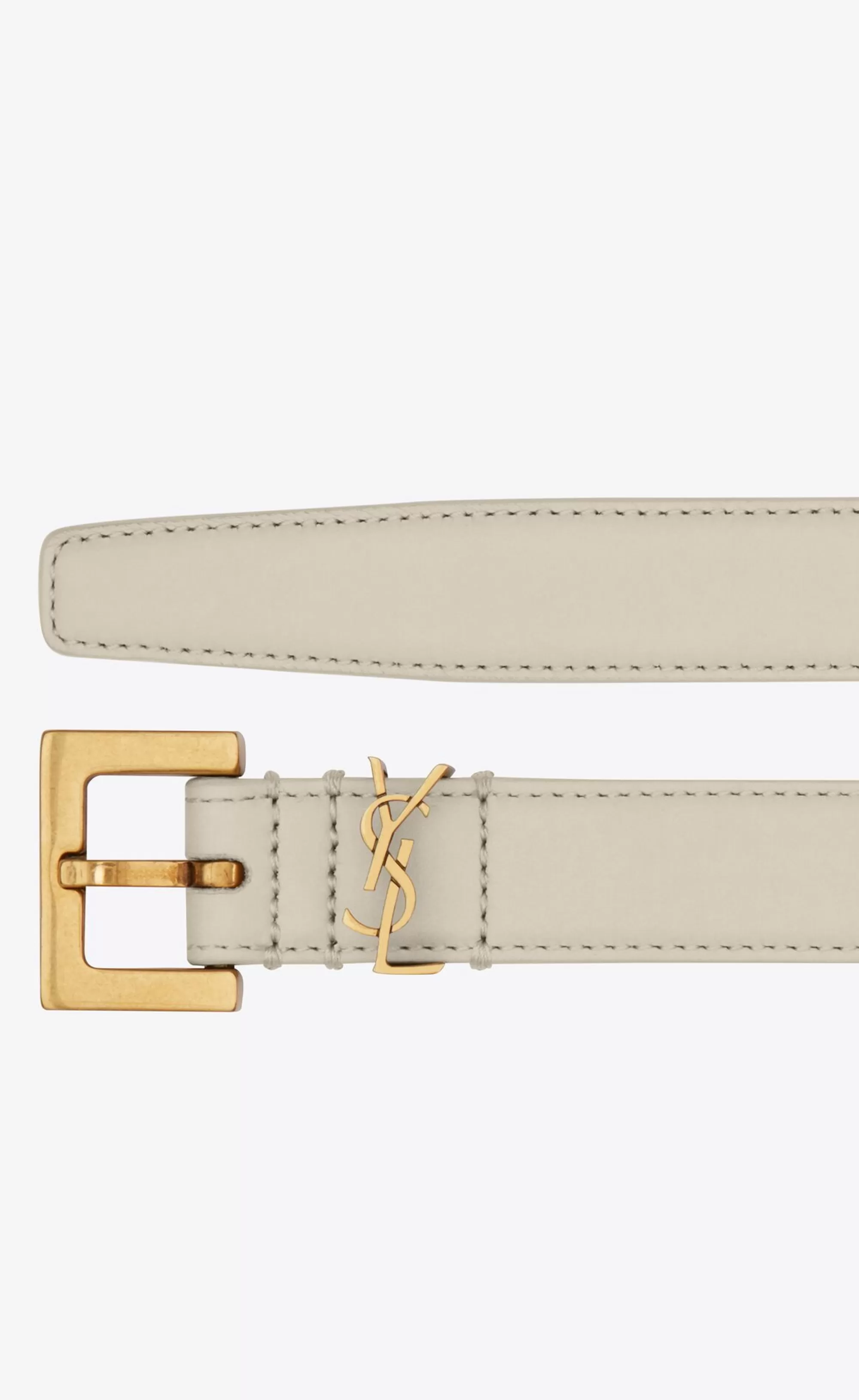 Women Saint Laurent BELTS^CASSANDRE THIN BELT WITH SQUARE BUCKLE IN BOX LEATHER | | YSL.com