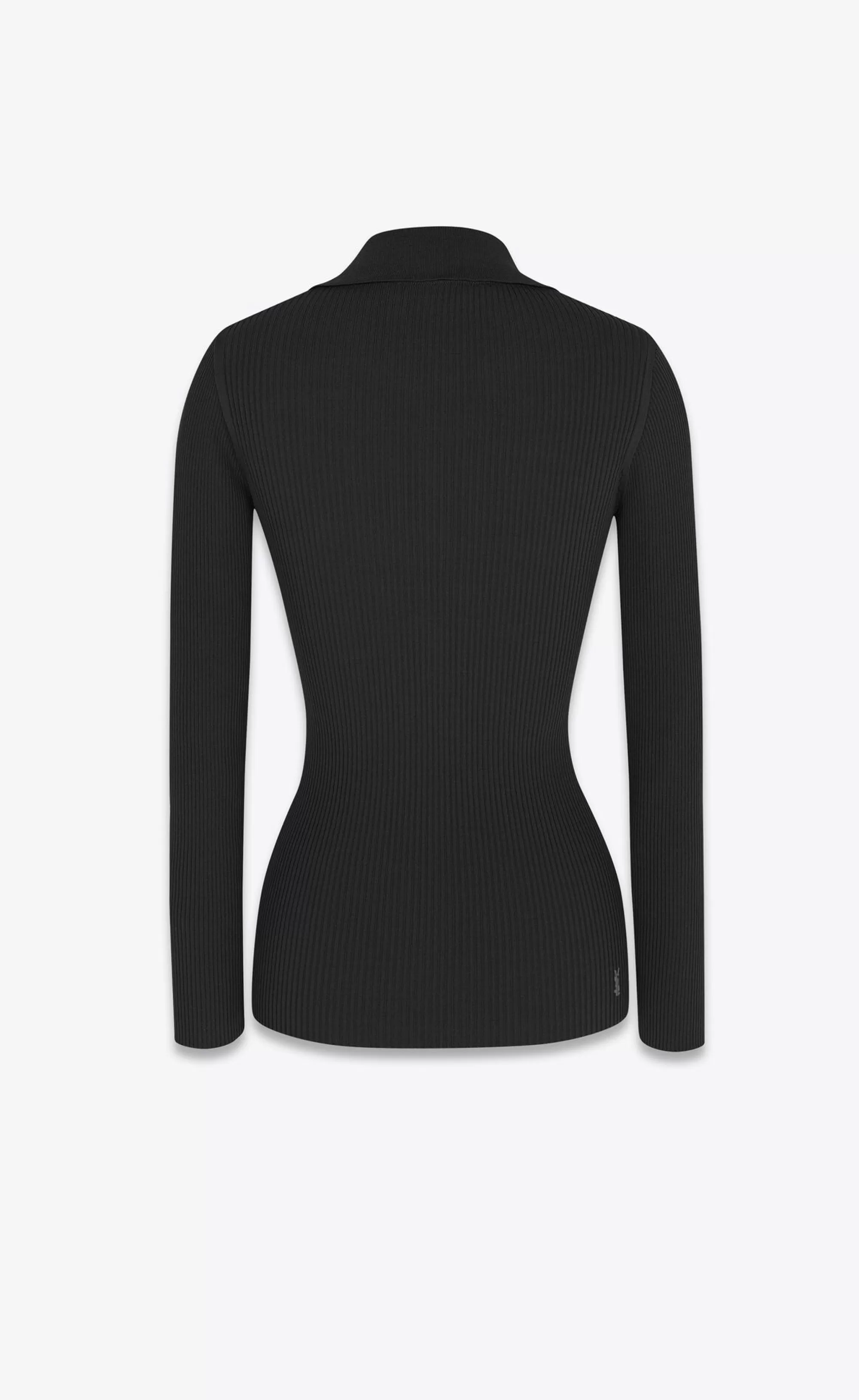 Women Saint Laurent KNITWEAR^CASSANDRE Top In Ribbed Knit | | YSL.com