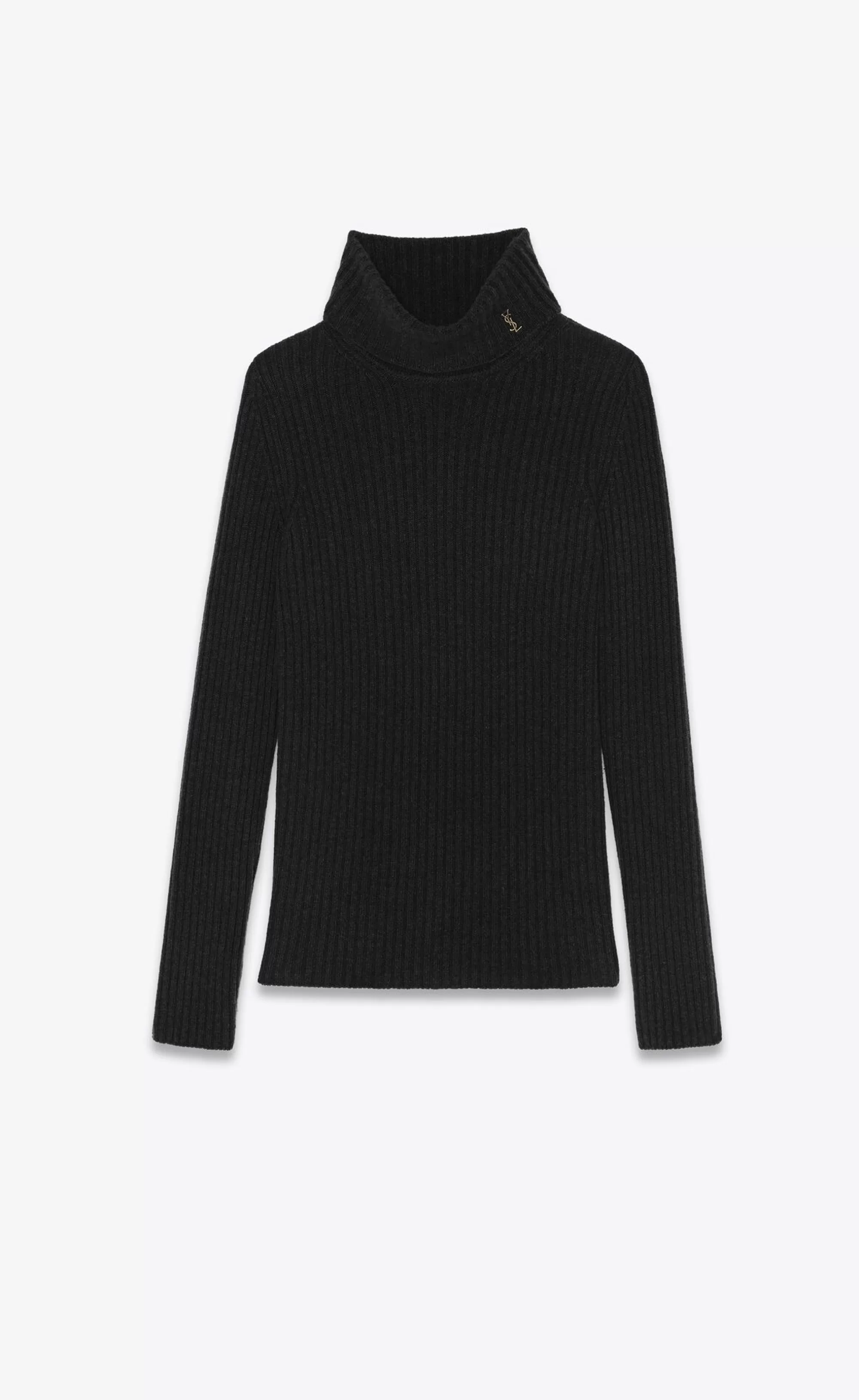 Women Saint Laurent KNITWEAR^CASSANDRE Turtleneck Sweater In Wool And Cashmere | | YSL.com