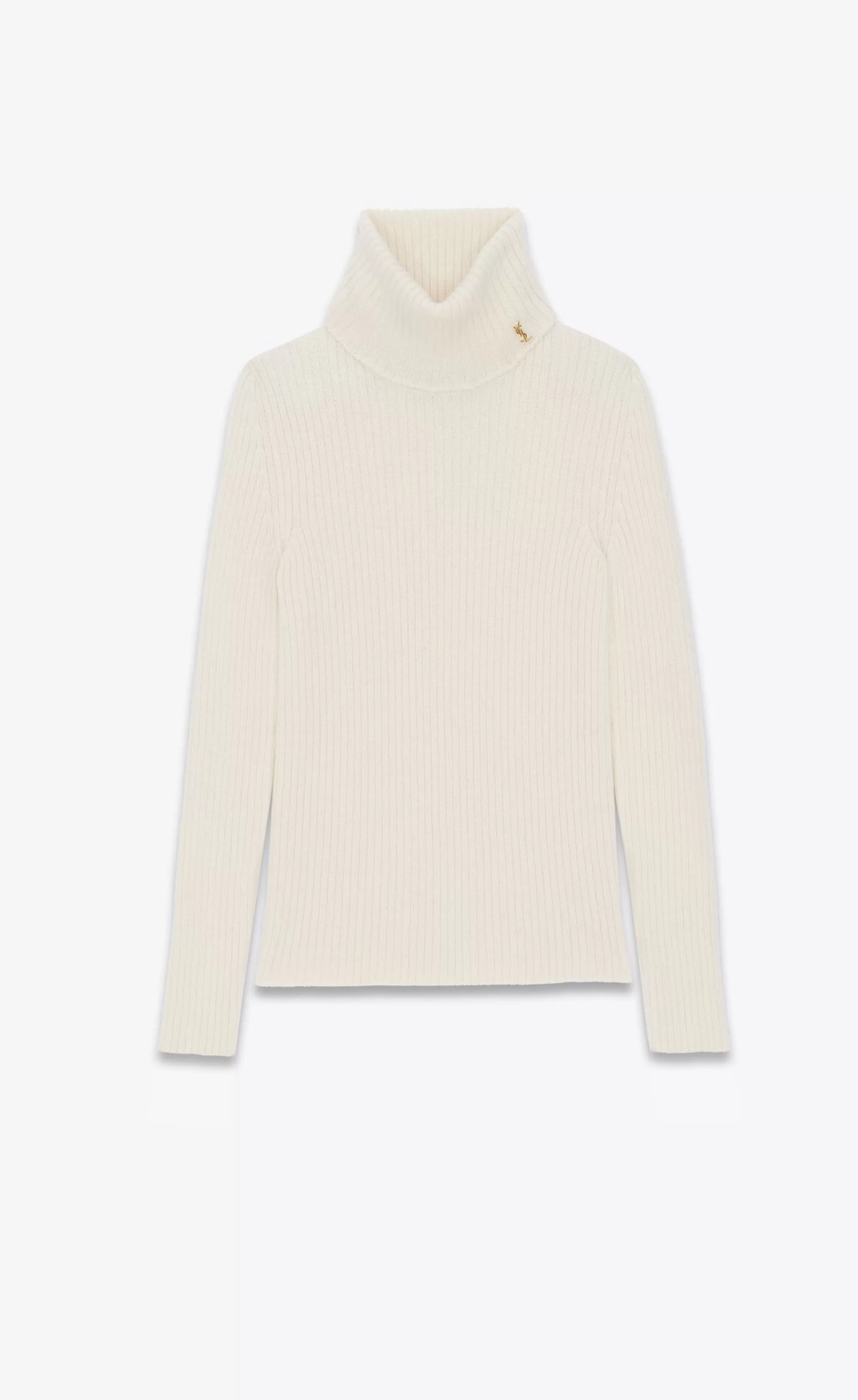 Women Saint Laurent KNITWEAR^CASSANDRE Turtleneck Sweater In Wool, Cashmere And Mohair | | YSL.com