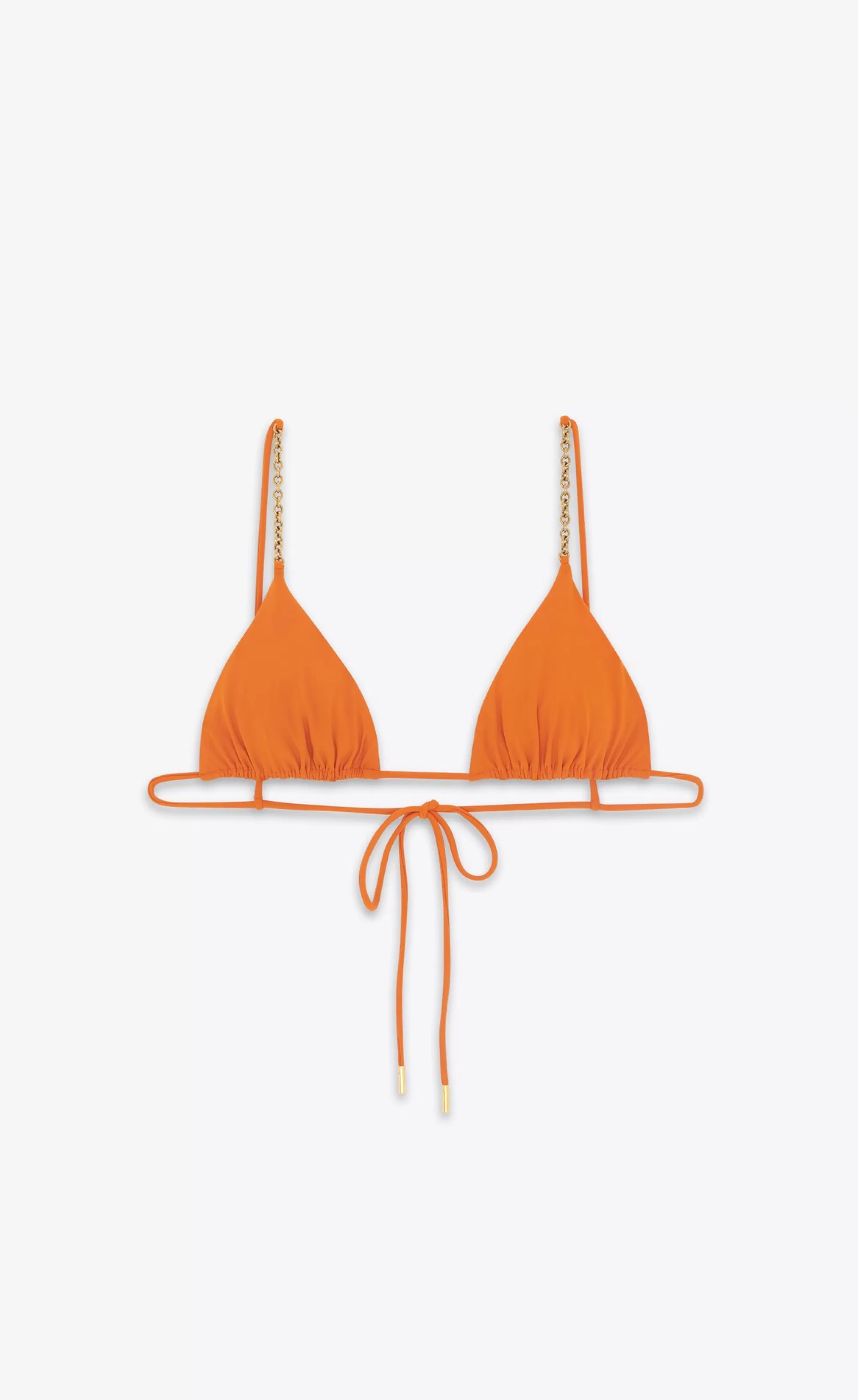 Women Saint Laurent LINGERIE AND SWIMWEAR^Chain Triangle Bikini Top | | YSL.com