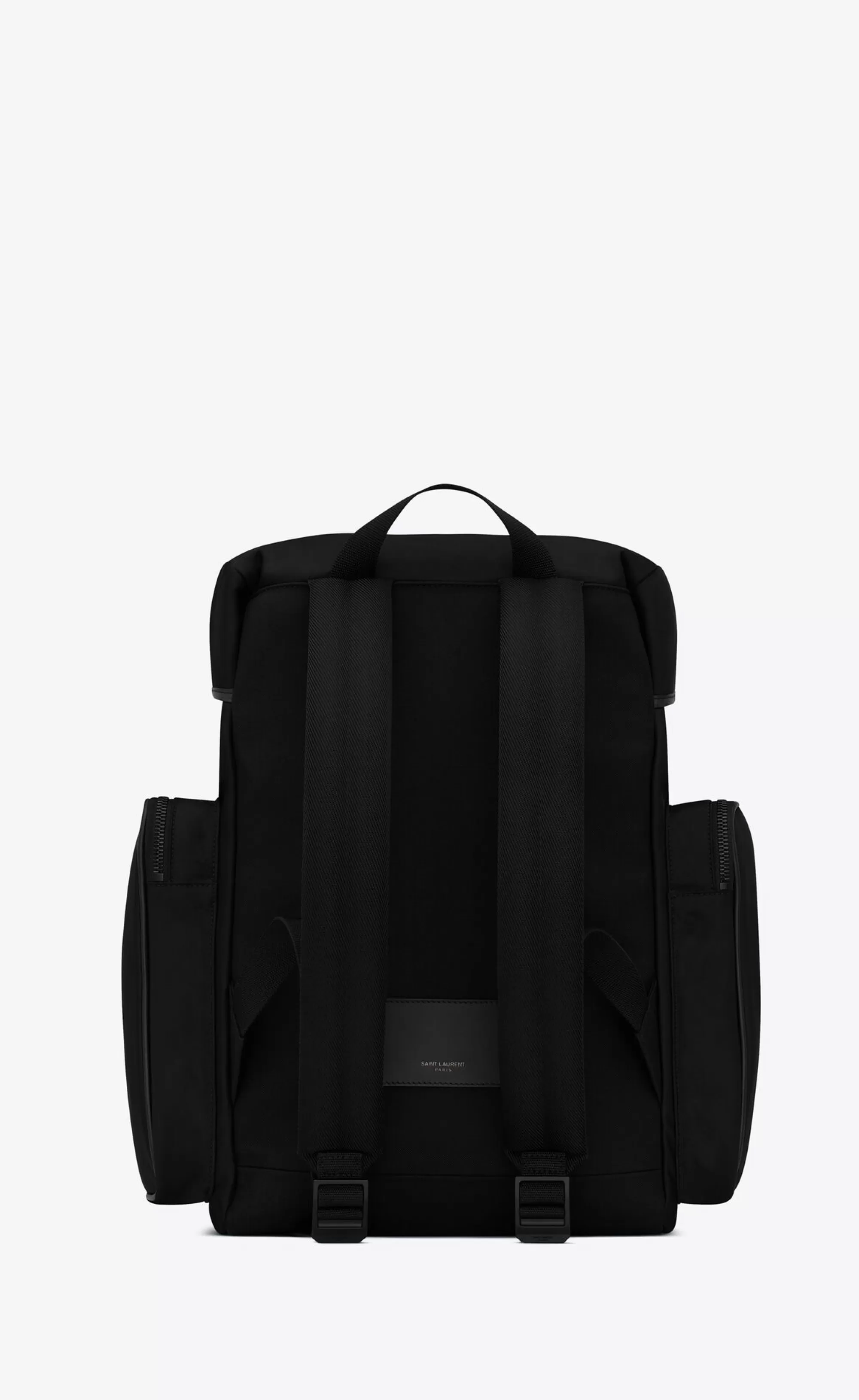 Saint Laurent BACKPACKS^CITY MULTI-POCKET BACKPACK IN ECONYL®, SMOOTH LEATHER AND NYLON | | YSL.com