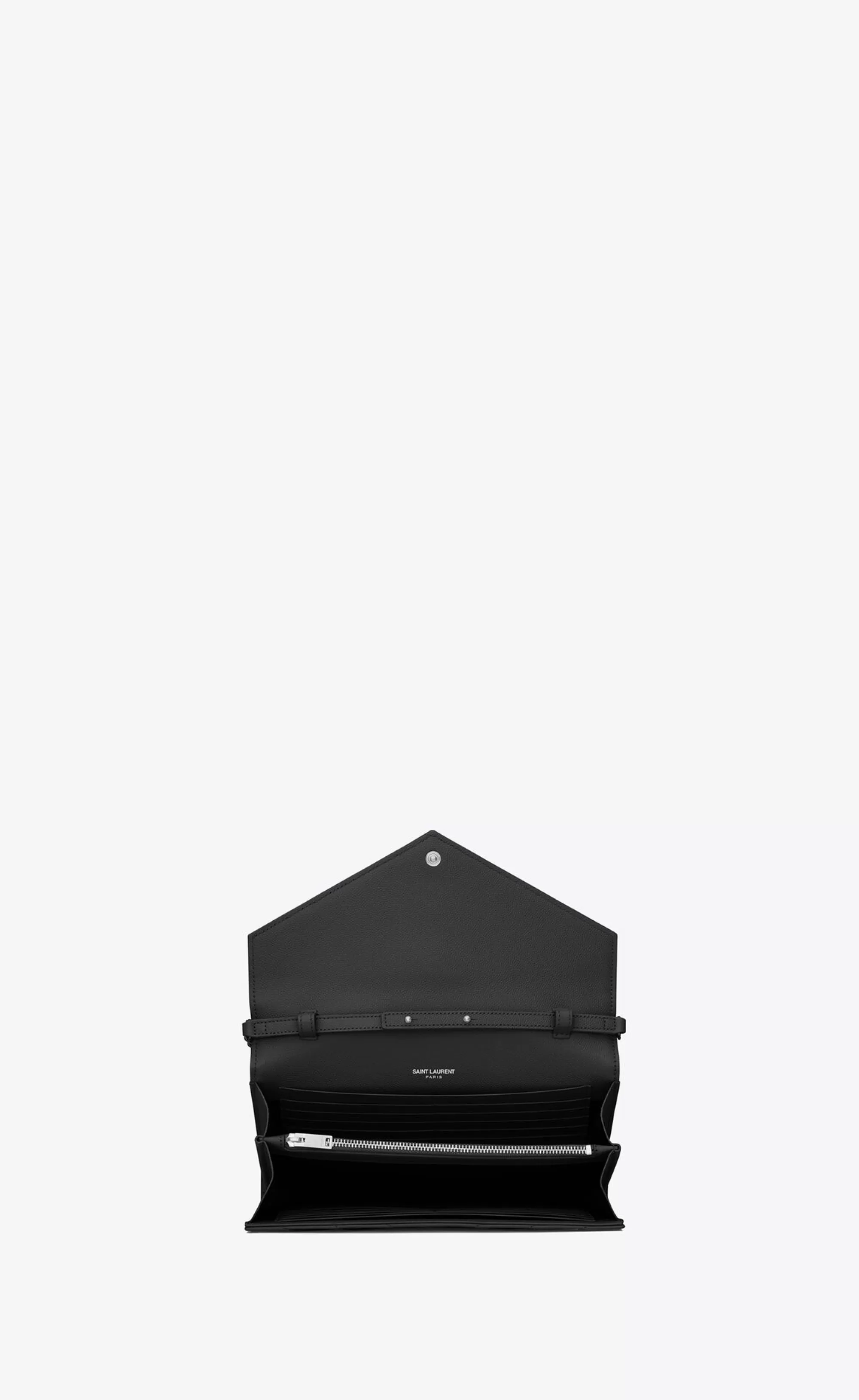 Women Saint Laurent CHAIN WALLETS^CLASSIC CASSANDRE CHAIN WALLET IN GRAIN DE POUDRE LEATHER | | YSL.com