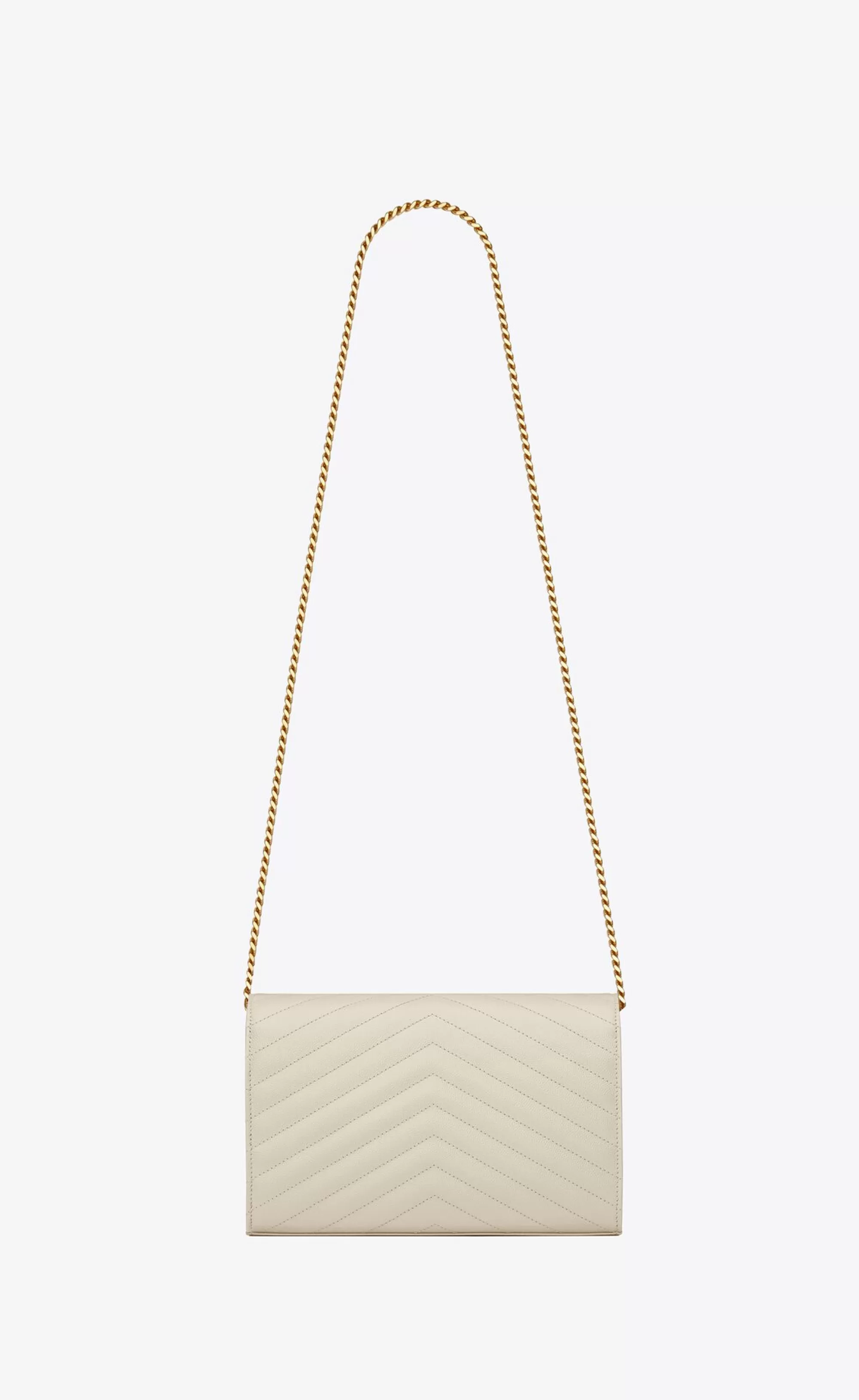 Women Saint Laurent CHAIN WALLETS^CLASSIC CASSANDRE CHAIN WALLET IN GRAIN DE POUDRE LEATHER | | YSL.com