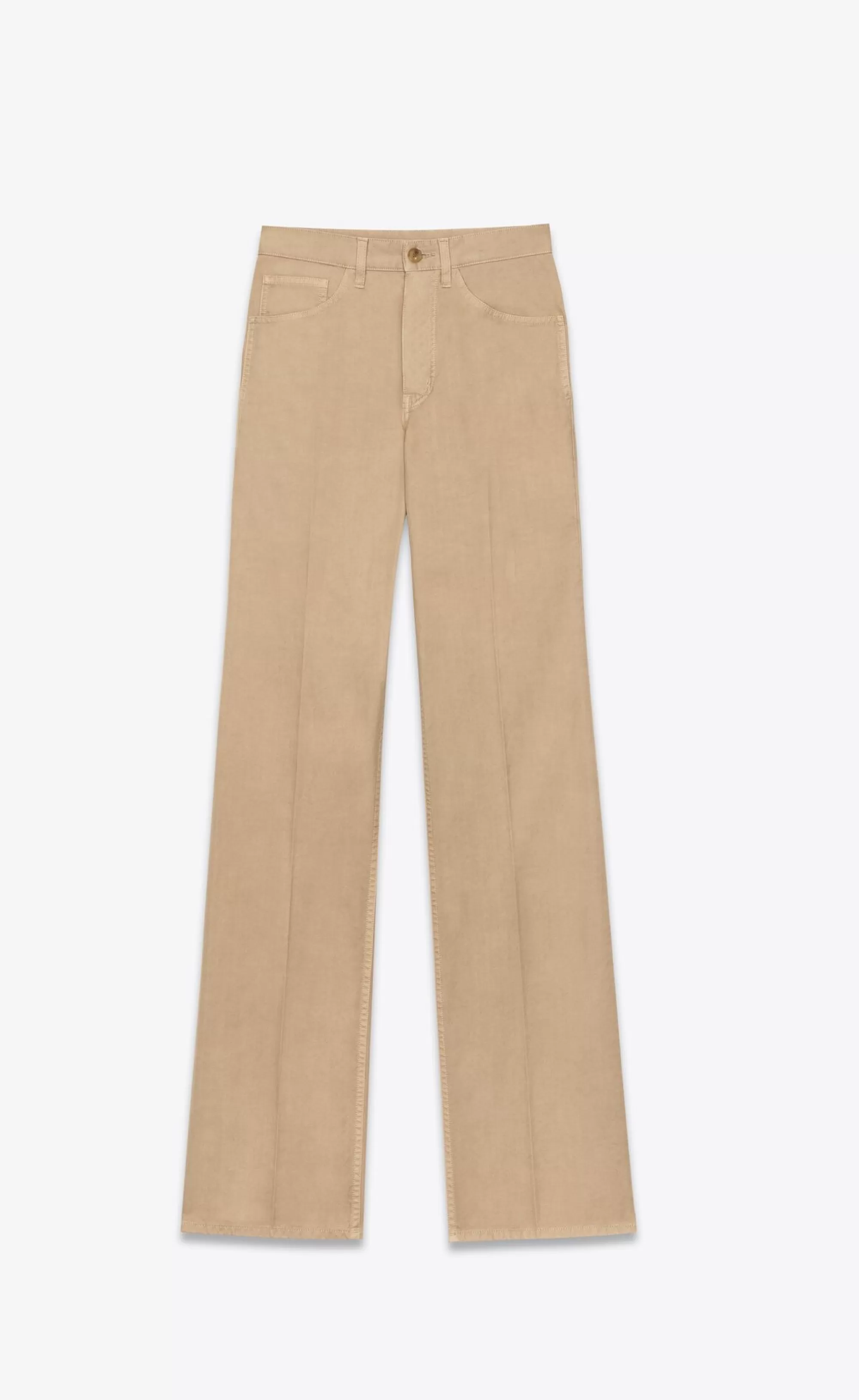 Women Saint Laurent Denim^CLYDE Pants In Cotton | | YSL.com