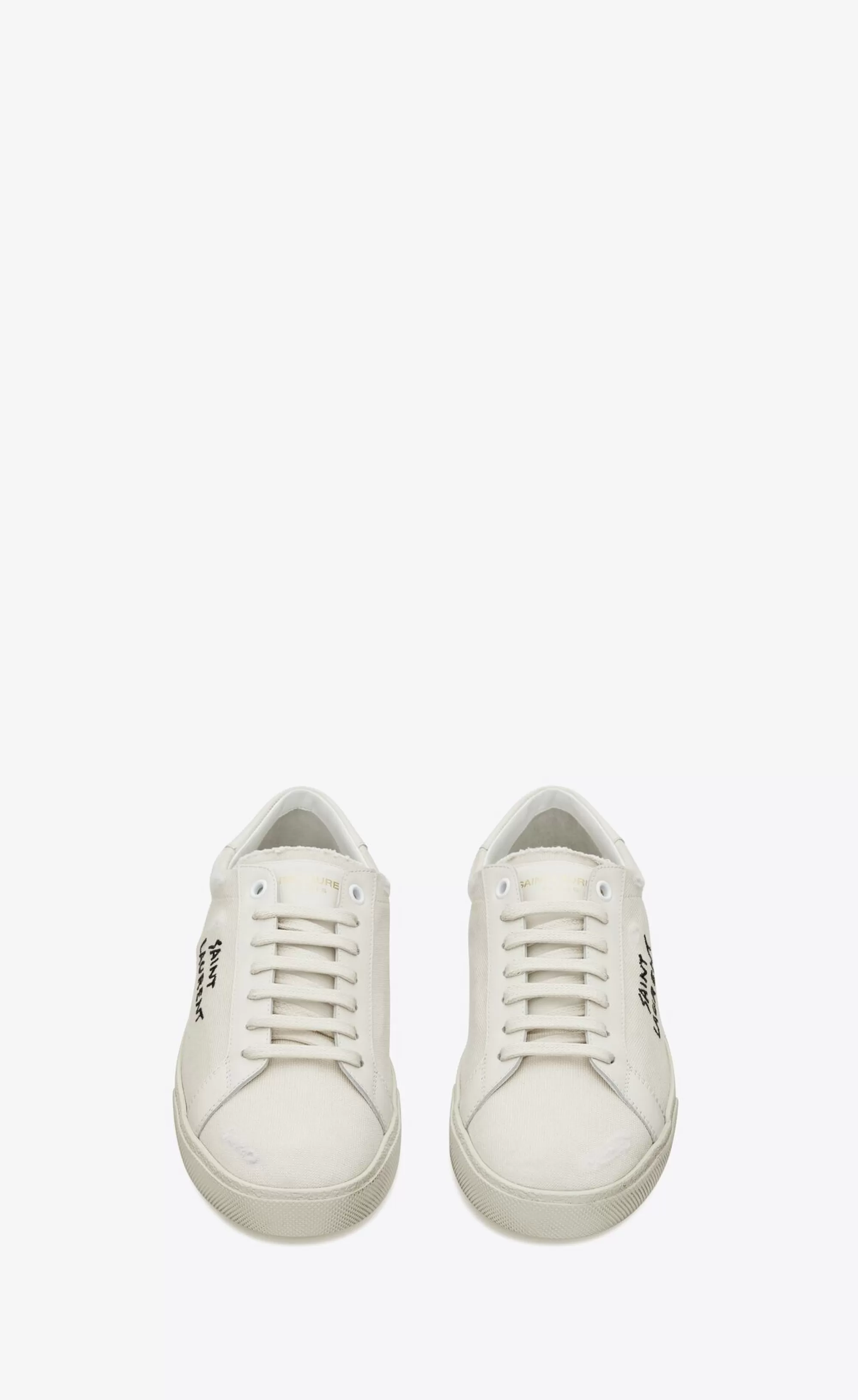 Women Saint Laurent SNEAKERS^Court Classic Sl/06 Embroidered Sneakers In Canvas And Leather | | YSL.com