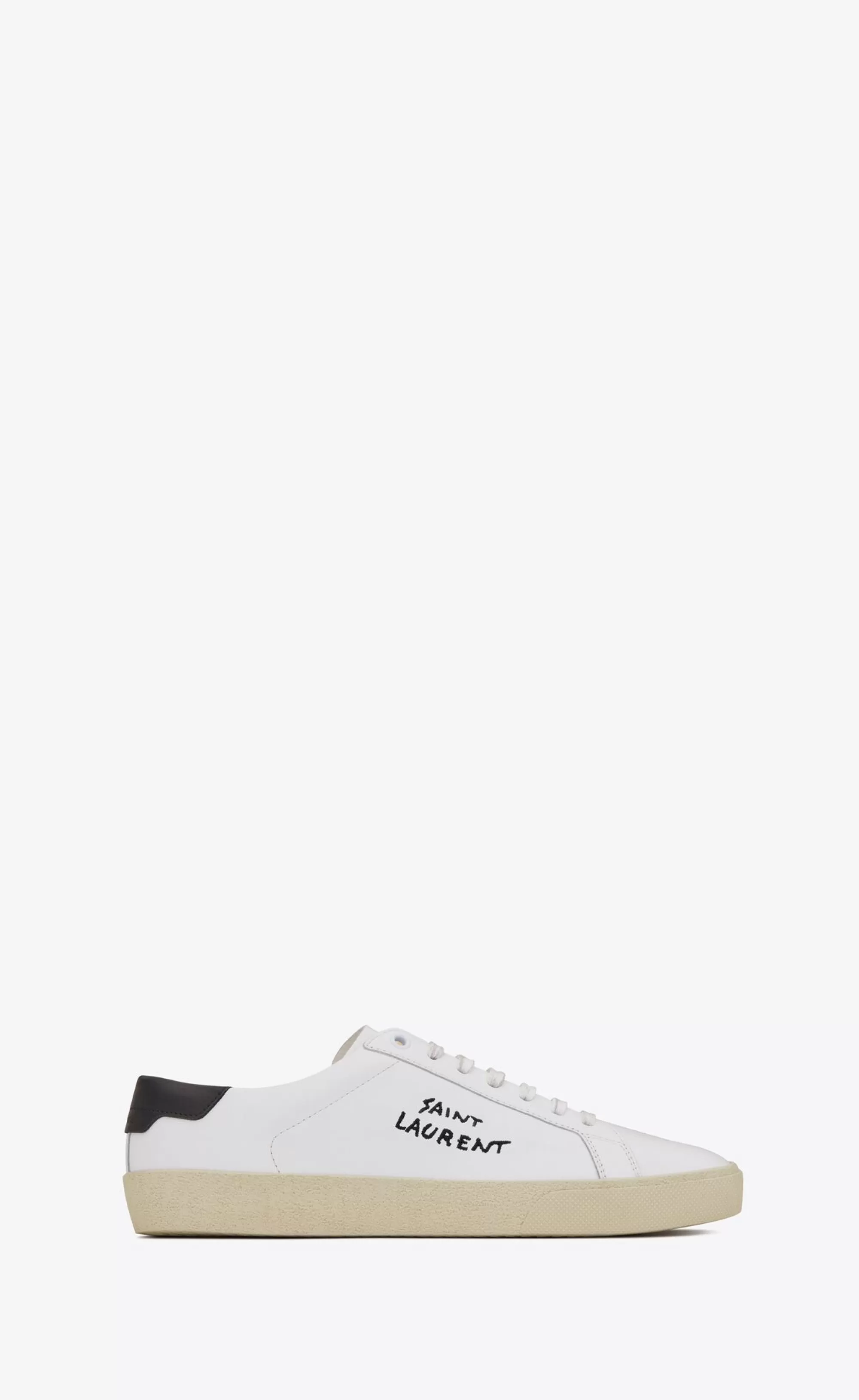 Women Saint Laurent SNEAKERS^Court Classic Sl/06 Embroidered Sneakers In Leather | | YSL.com