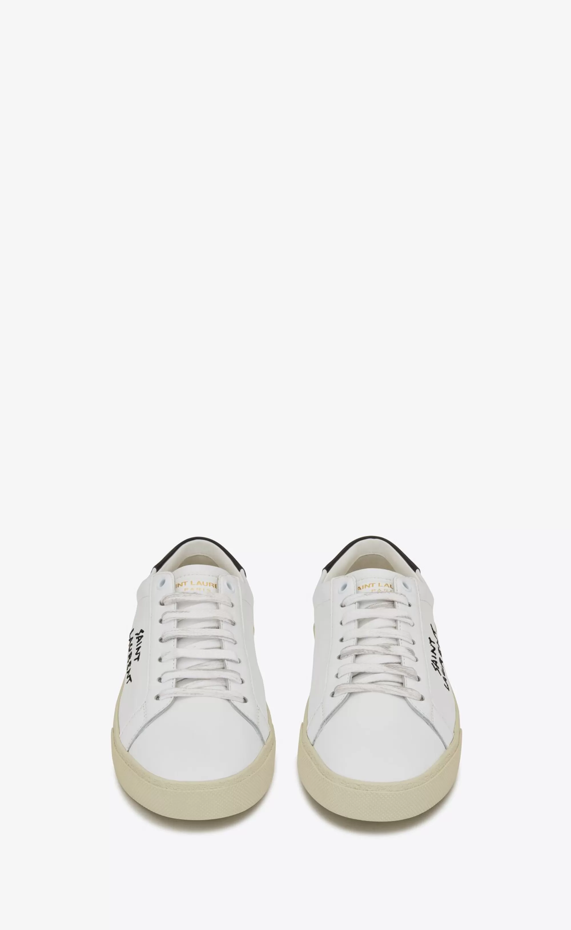 Women Saint Laurent SNEAKERS^Court Classic Sl/06 Embroidered Sneakers In Leather | | YSL.com