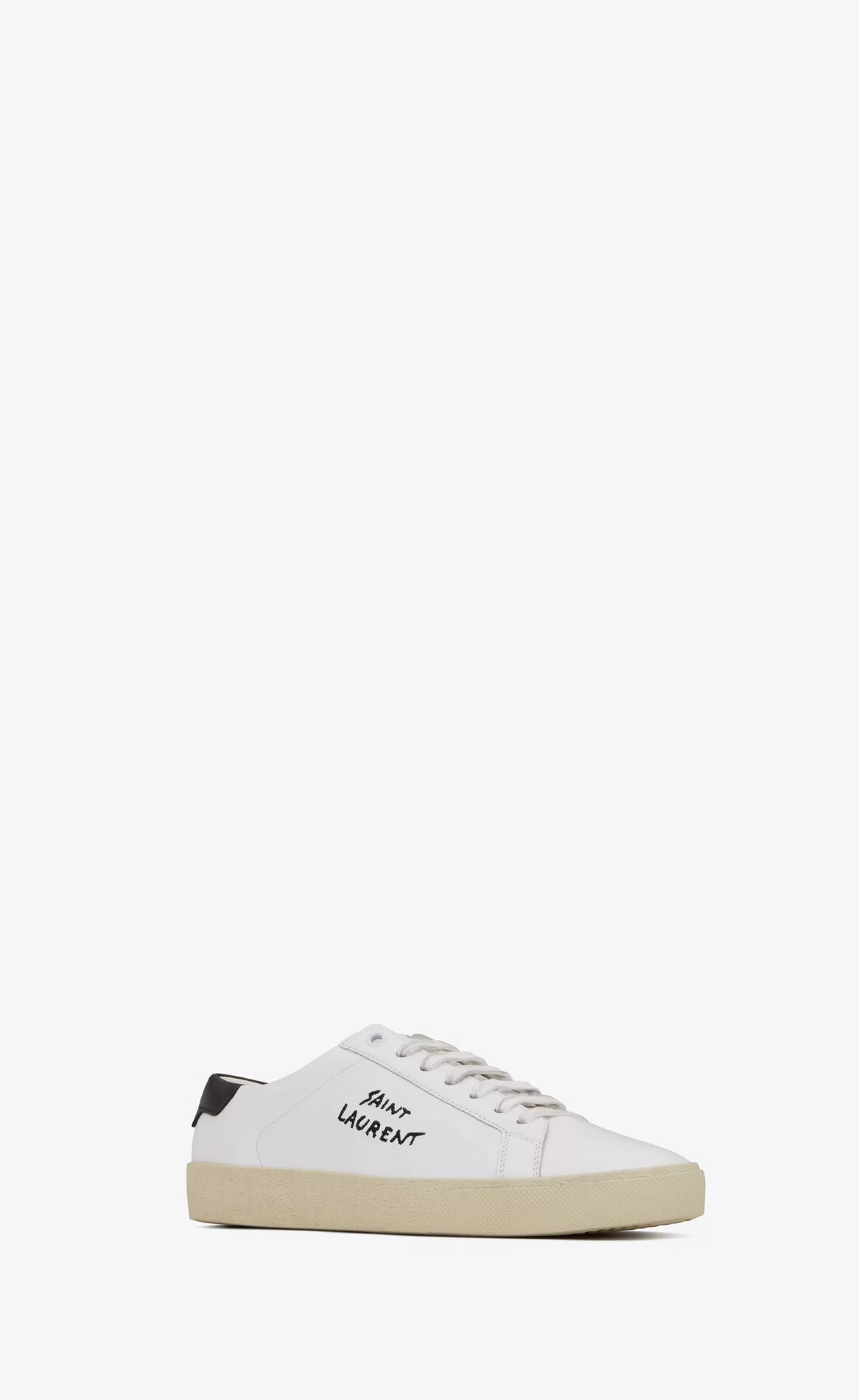 Women Saint Laurent SNEAKERS^Court Classic Sl/06 Embroidered Sneakers In Leather | | YSL.com