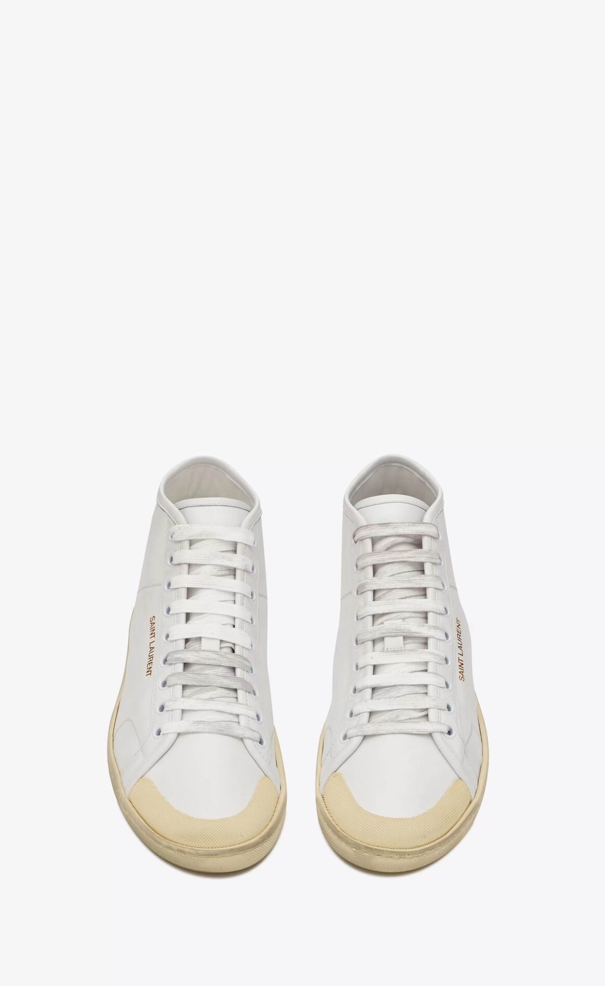 Saint Laurent SNEAKERS | NEW ARRIVALS^COURT CLASSIC SL/39 Mid-top Sneakers In Grained Leather | | YSL.com