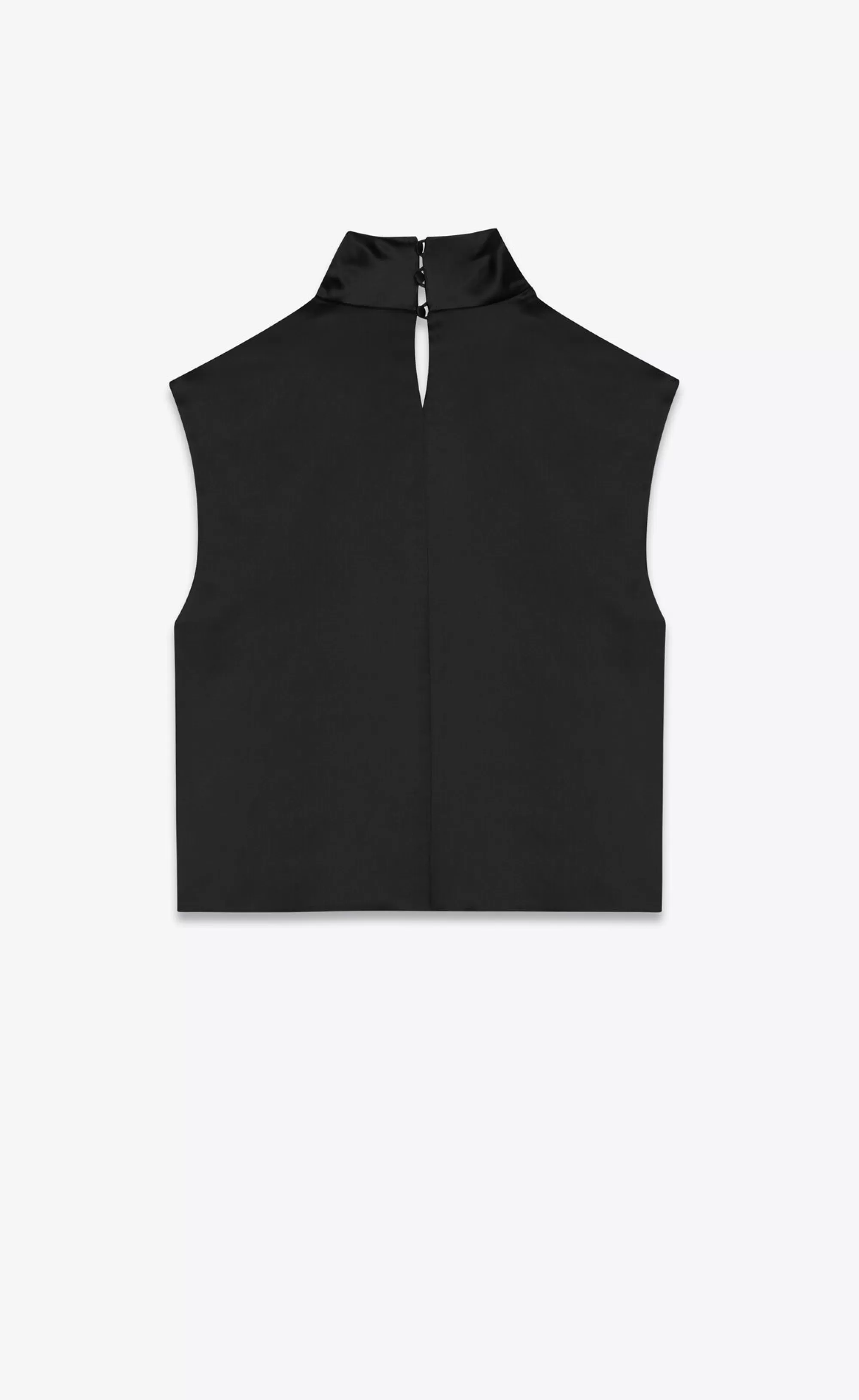 Women Saint Laurent SMOKING^Cowl-neck Crop Top In Satin | | YSL.com