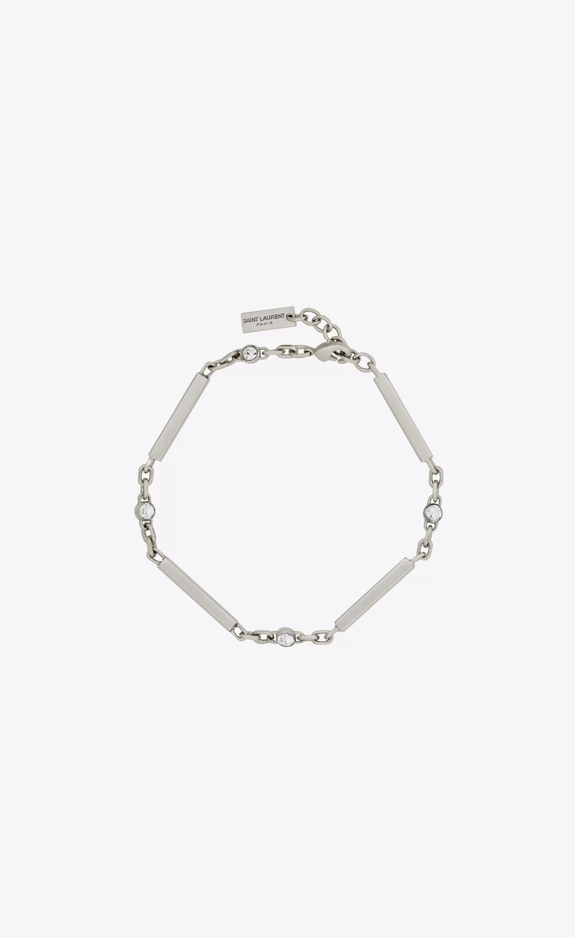 Saint Laurent Bracelets^Crystal Bar-chain Bracelet In Metal | | YSL.com