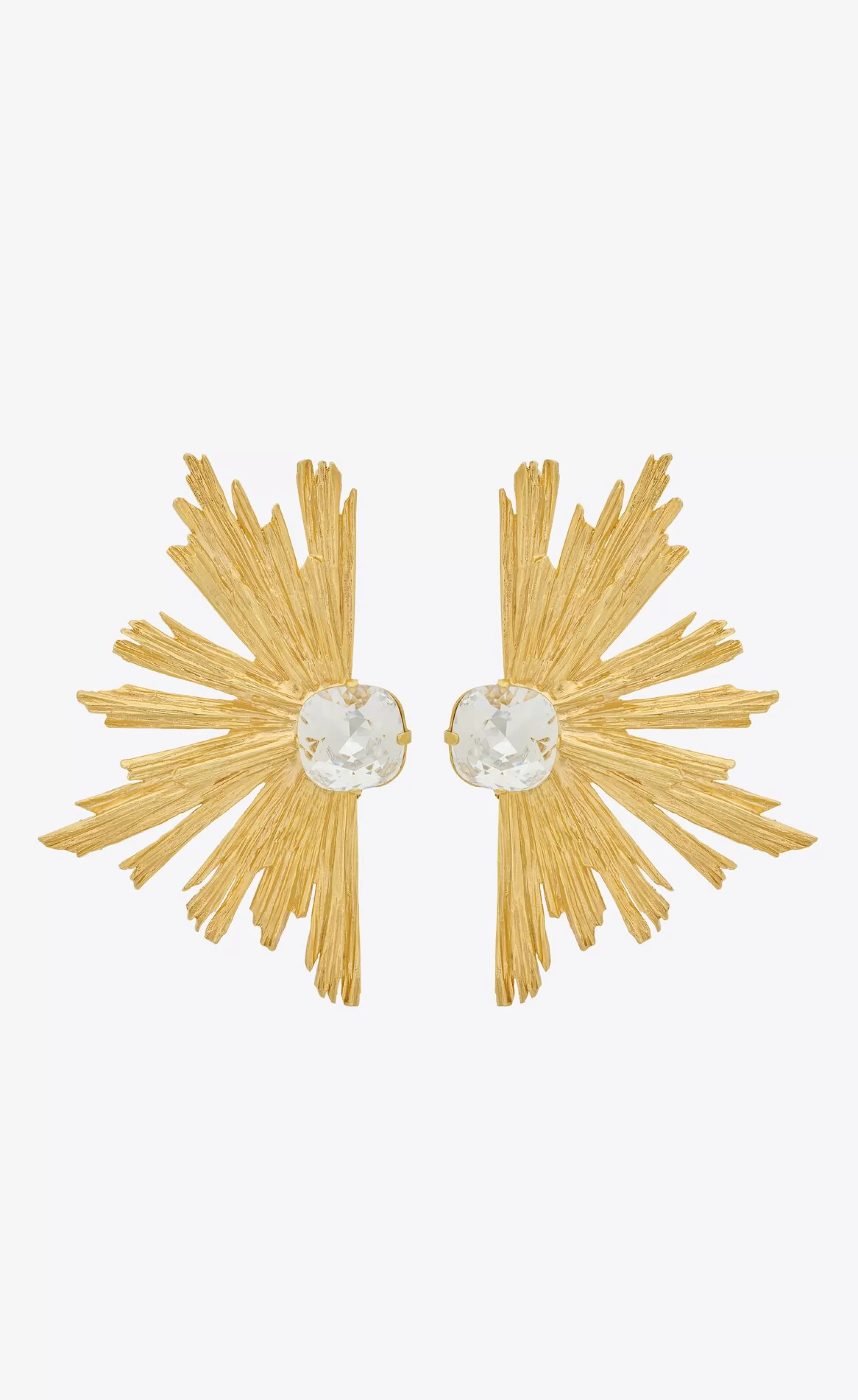 Women Saint Laurent EARRINGS^Crystal Sunrise Earrings In Metal | | YSL.com