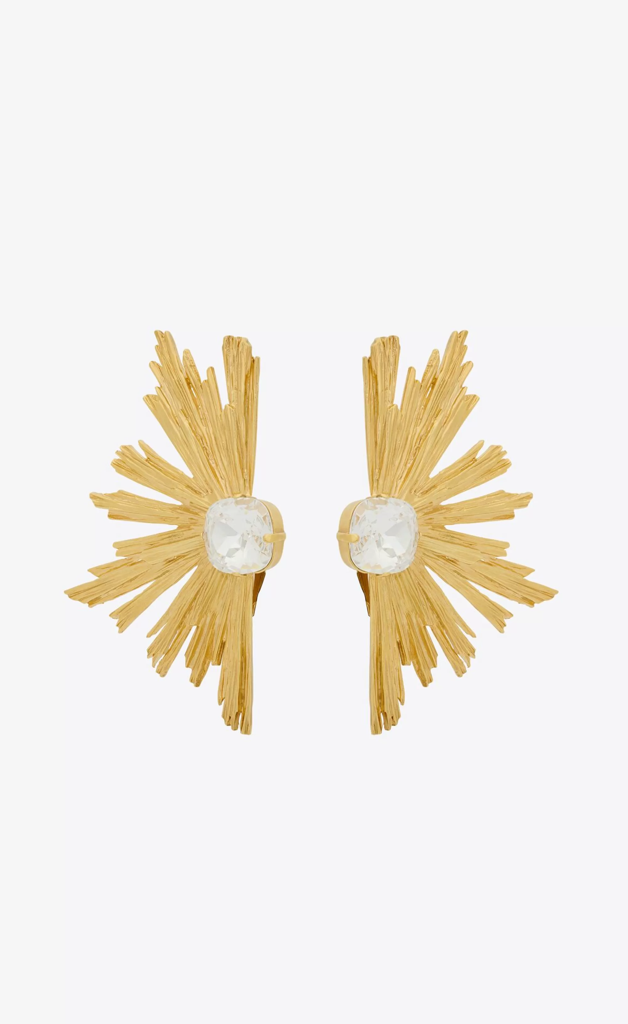 Women Saint Laurent EARRINGS^Crystal Sunrise Earrings In Metal | | YSL.com