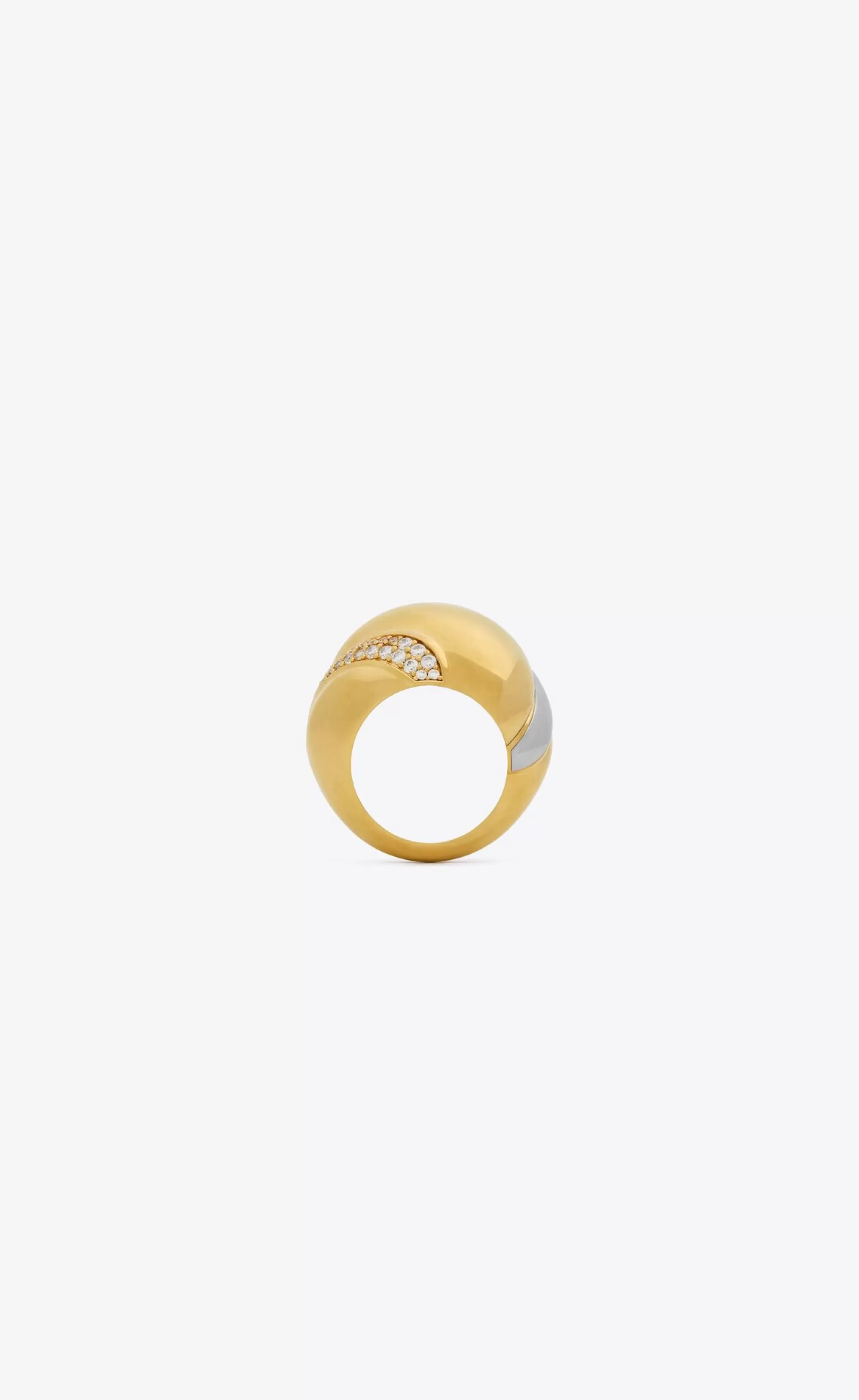 Women Saint Laurent RINGS^Crystal Whirlwind Ring In Metal | | YSL.com